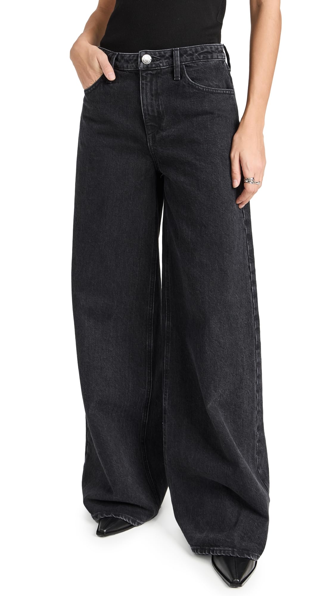 SPRWMN Women's Wide Leg Jeans - High Waist Stretch Denim Pants for Casual & Office Wear | Comfortable Trendy Fashion