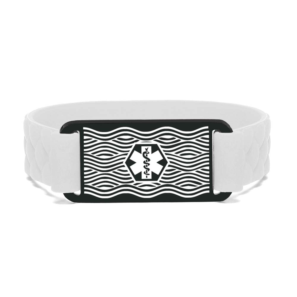 Custom Silicone Medical Alert ID Bracelet - Waterproof Rubber Emergency Wristband for Sports, Travel & Outdoor Activities - Engraved Health Info for Safety & Peace of Mind