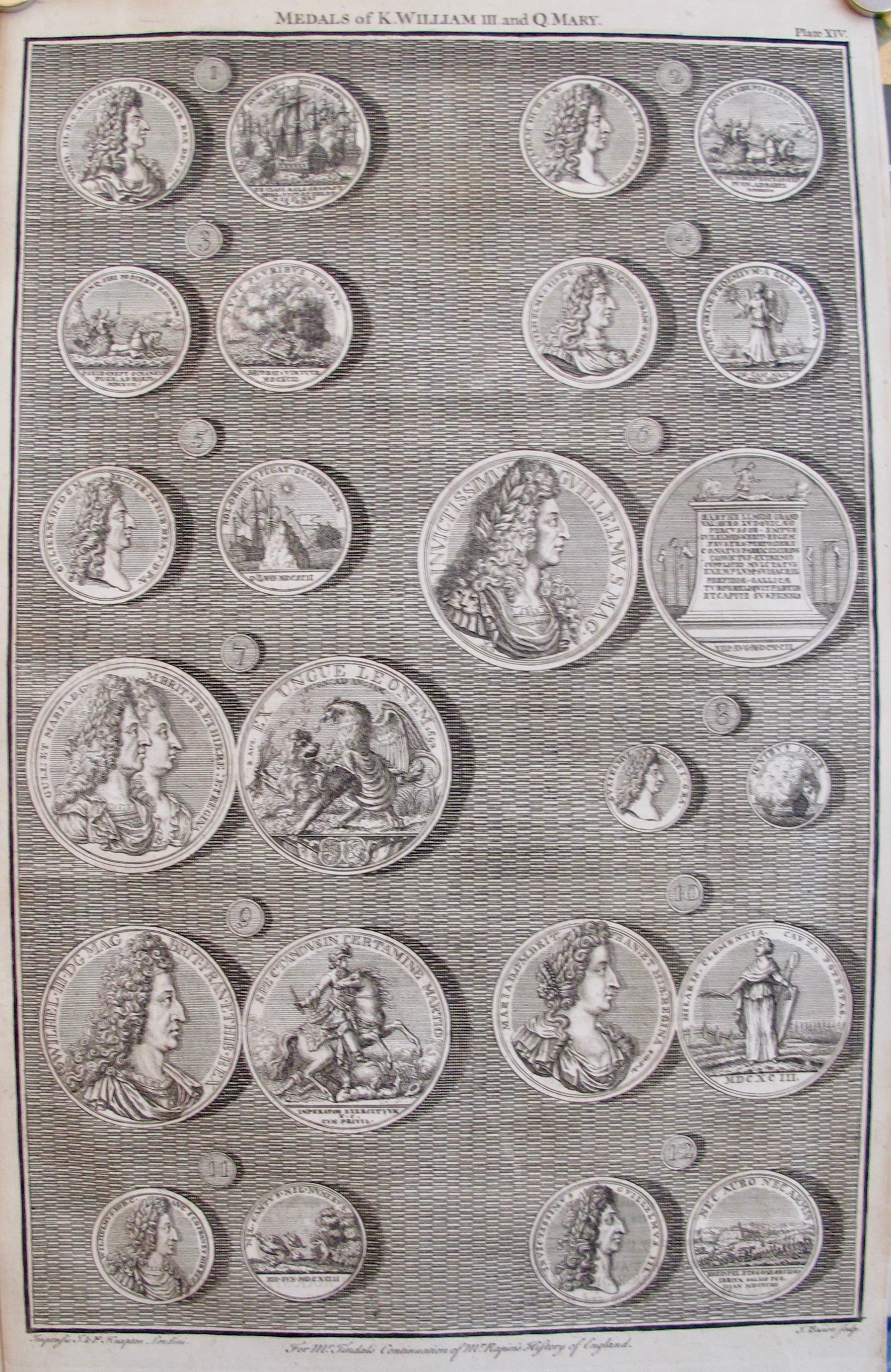 1745 Sheet of British Regal Medals - King William III & Queen Mary Collectible Coin Set (2-Piece) | Perfect for History Buffs, Coin Collectors & Royal Memorabilia Enthusiasts