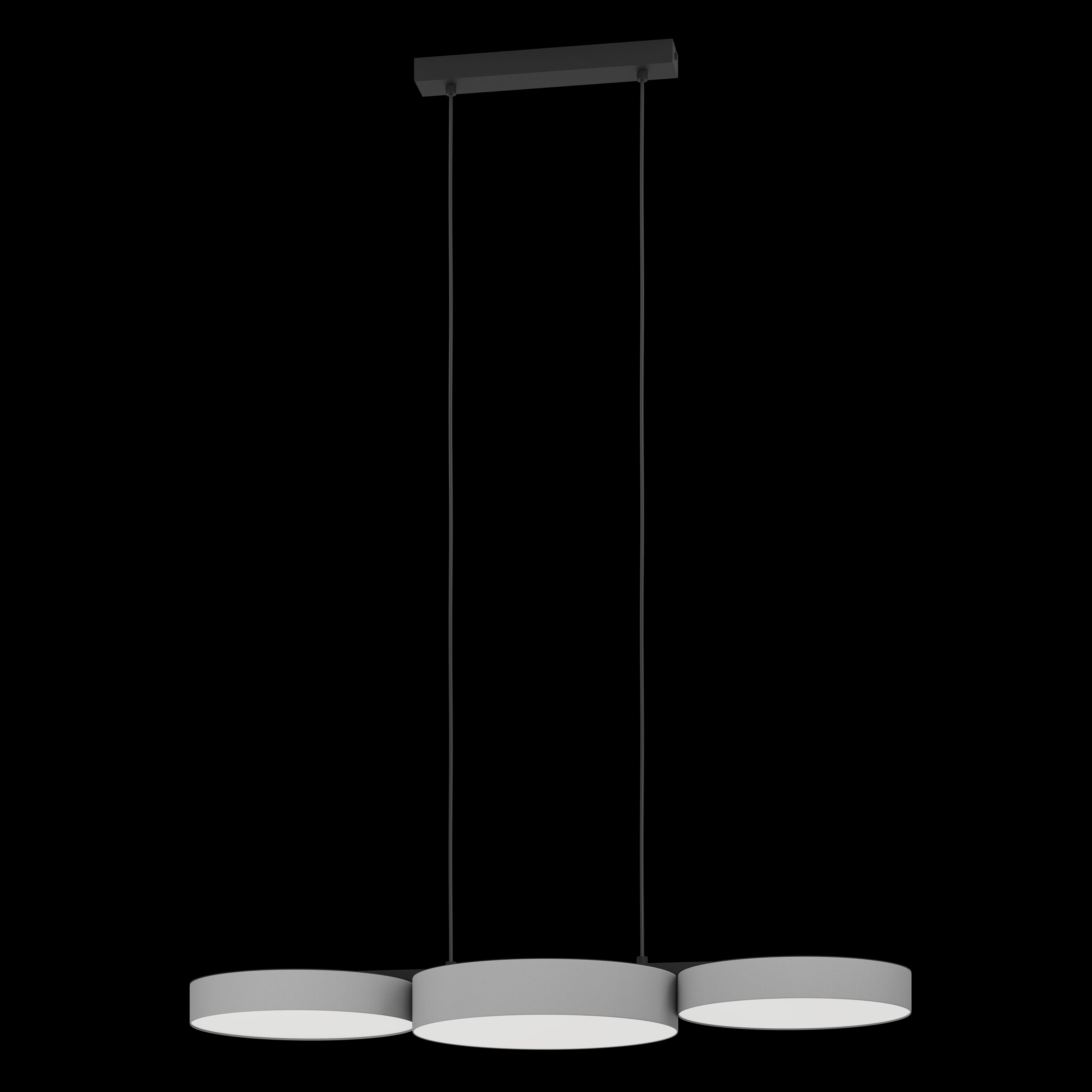 Eglo Connect Barbano Z Smart LED Pendant Light - 3 Shade Grey Fabric Design, Dimmable & Voice Control Compatible with Alexa & Google Home - Perfect for Kitchen Island, Dining Room & Living Room Lighting