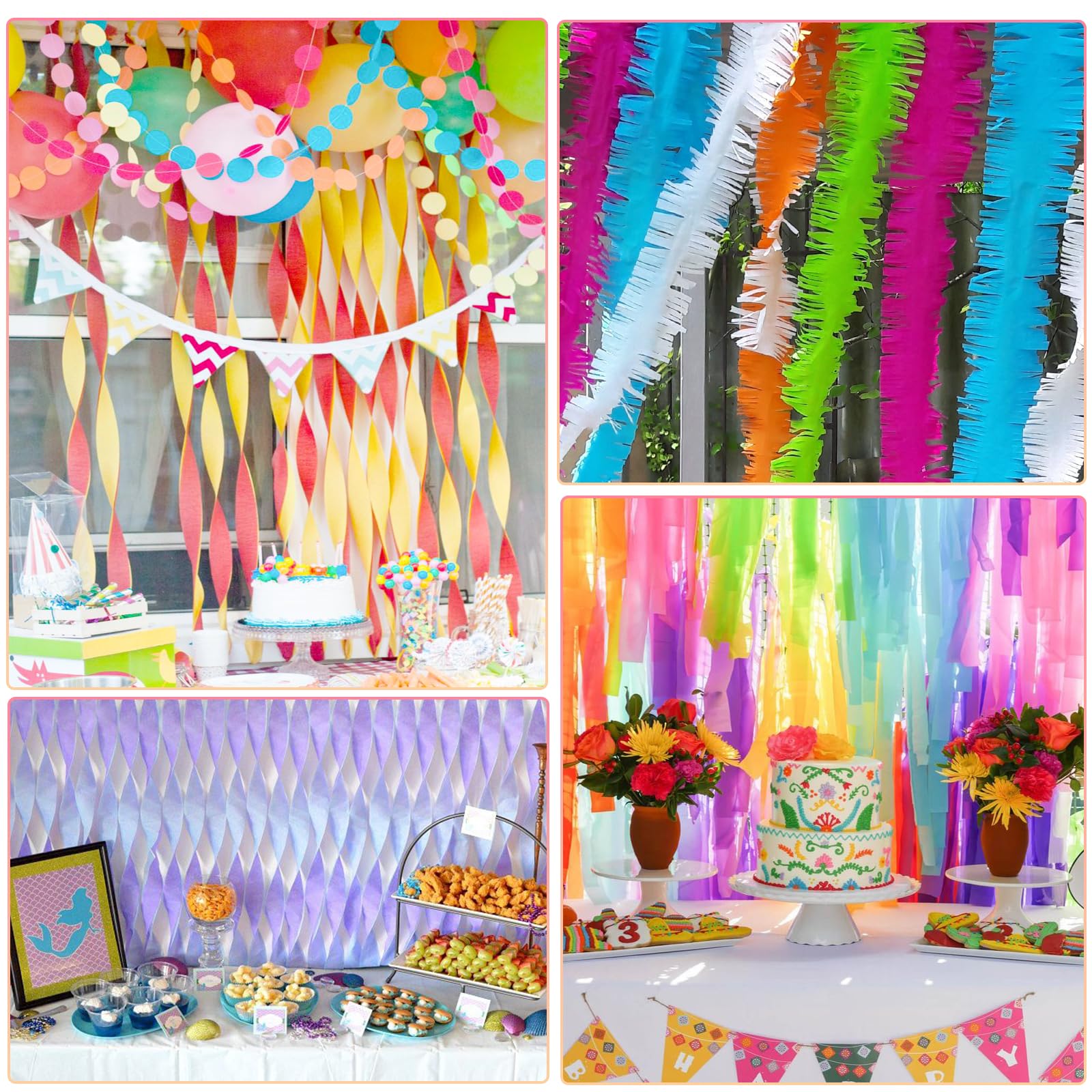 GCB Yellow Crepe Paper Streamers - 4 Rolls (328ft Total) for Party Decorations | Birthday, Wedding, Baby Shower, Engagement & Anniversary Decor | 1.8in x 82ft per Roll | Perfect for Ceiling Decor, Photo Backdrops & Festive Events