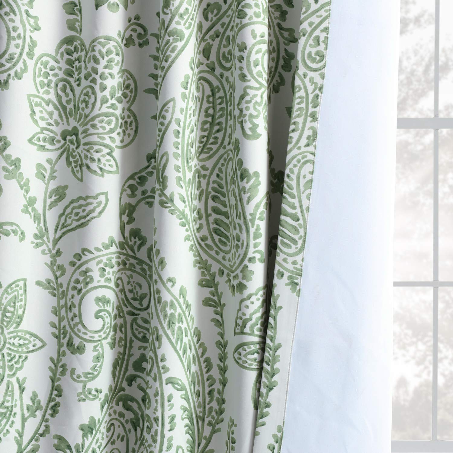 HPD Half Price Drapes Floral Printed Rod Pocket Blackout Curtains - 50