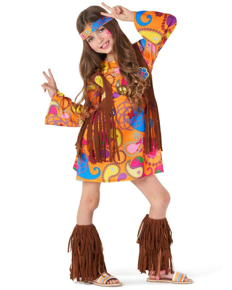 60s Hippie Girls Costume - Vintage 1960s Hippie Outfit for Women & Teens - Perfect for Halloween, Theme Parties & Retro Fashion