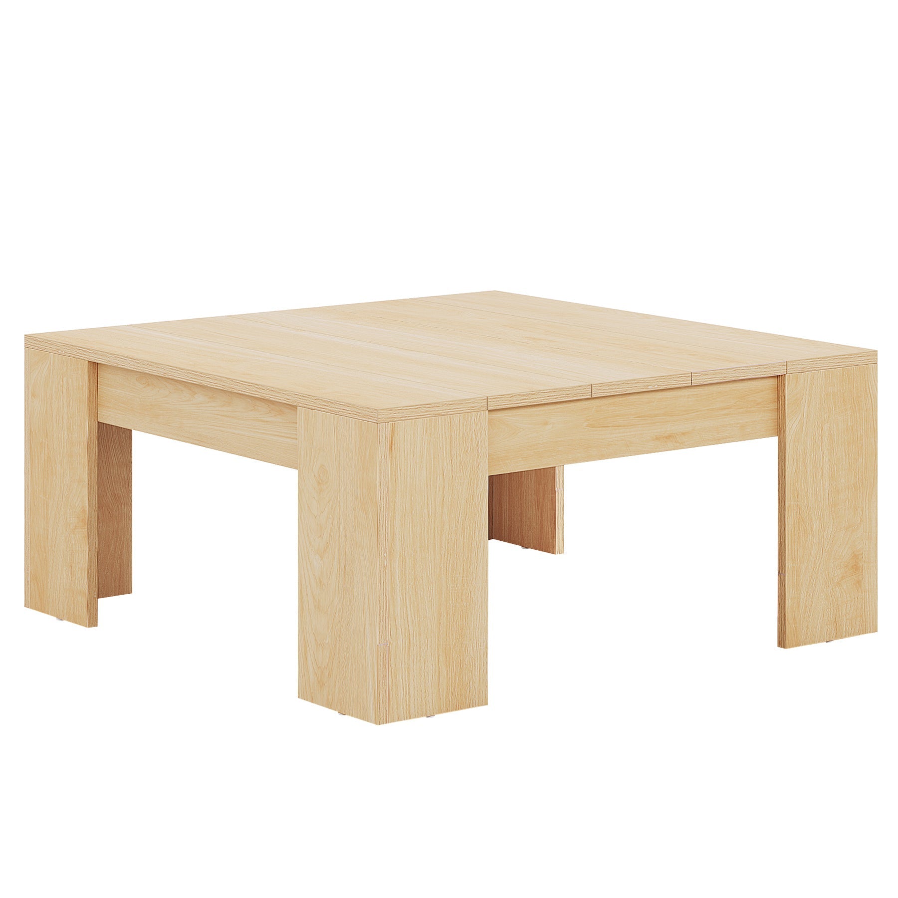 38.8 Inch Square Coffee Table - Solid Wood Living Room Center Table with Storage Shelf | Perfect for Small Spaces, Snack Table for Sofa Lounge, TV Room & Apartment Decor