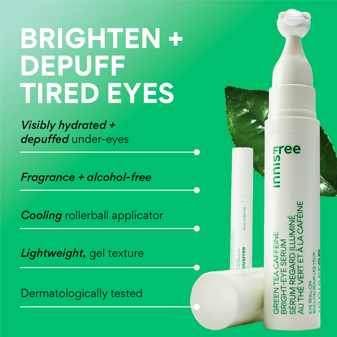 Green Tea Plump + Depuff Duo Set - Anti-Aging & Puffiness Reduction Skincare Combo for Glowing Skin | Perfect for Morning Routine & Travel Skincare