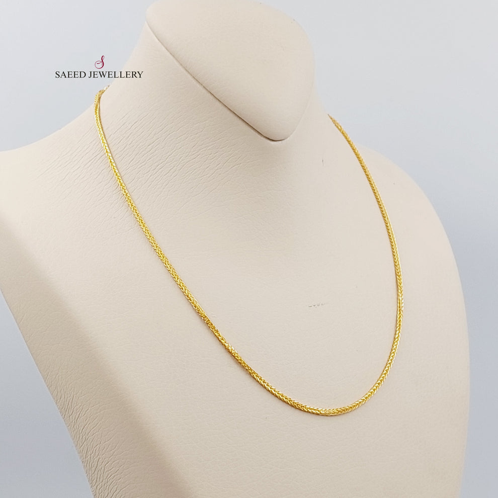 2.5mm Franco Chain Necklace 45cm - 18 Inch Gold or Silver Cuban Link Chain for Men & Women | Perfect for Layering, Gifting & Everyday Wear