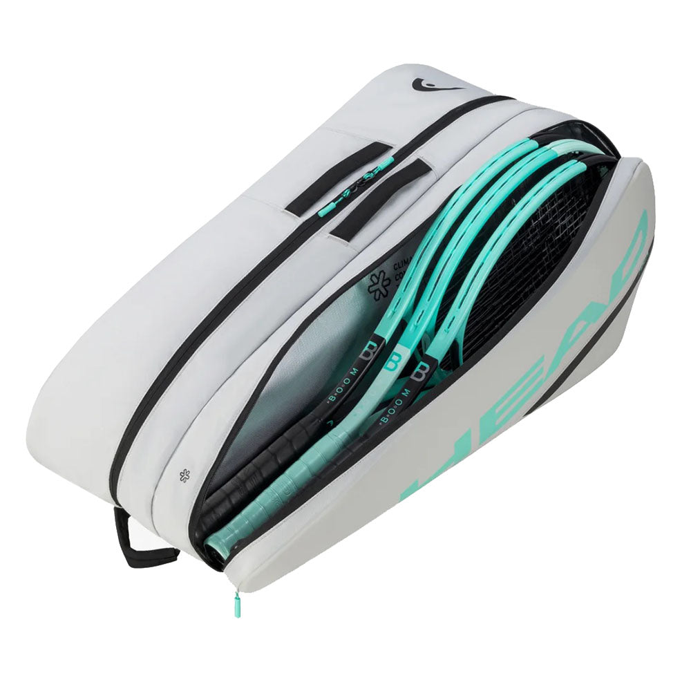 Head Tour Racquet Bag Large (Ceramic/Teal) - Premium Tennis Bag for 3-4 Racquets with Ventilated Compartment | Perfect for Tennis Players & Tournament Travel