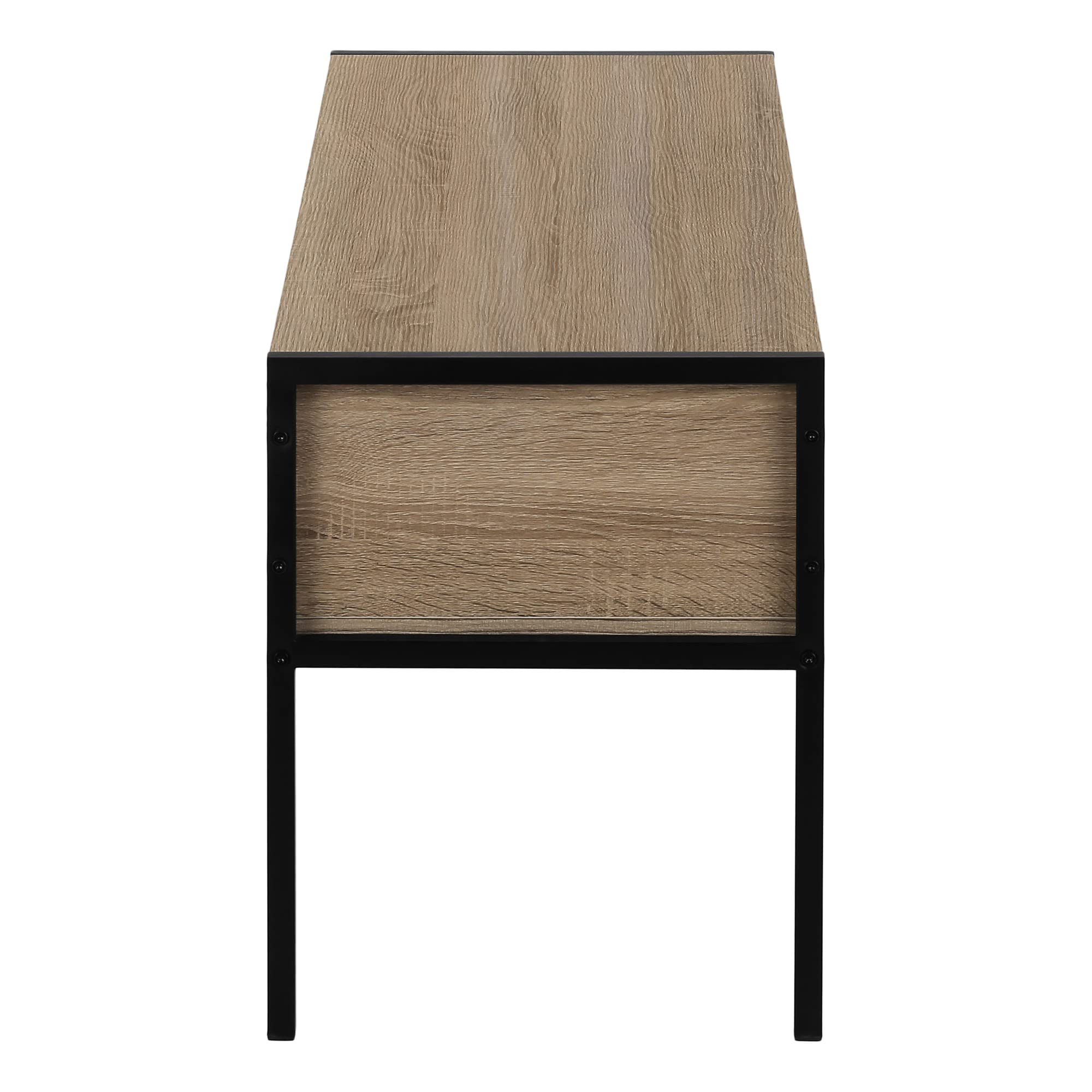 Monarch Specialties I 2876 48-inch TV Stand with Storage Drawer - Brown & Black Laminate & Metal Media Console for Living Room & Bedroom - Perfect for Entertainment Centers & Home Theater Setups