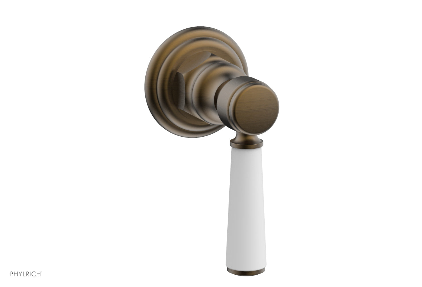 HEX TRADITIONAL/HENRI Volume Control Diverter Valve - Satin White Lever Handle (500-36) for Bathroom & Shower Fixtures