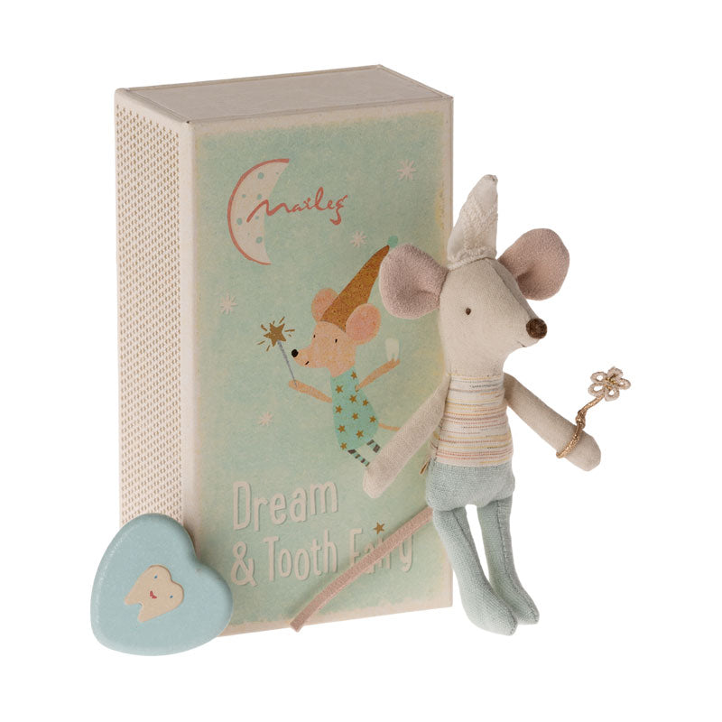 Maileg Tooth Fairy Mouse - Little Brother in Matchbox | Adorable Collectible Doll for Kids | Perfect Gift for Tooth Fairy Traditions & Imaginative Play