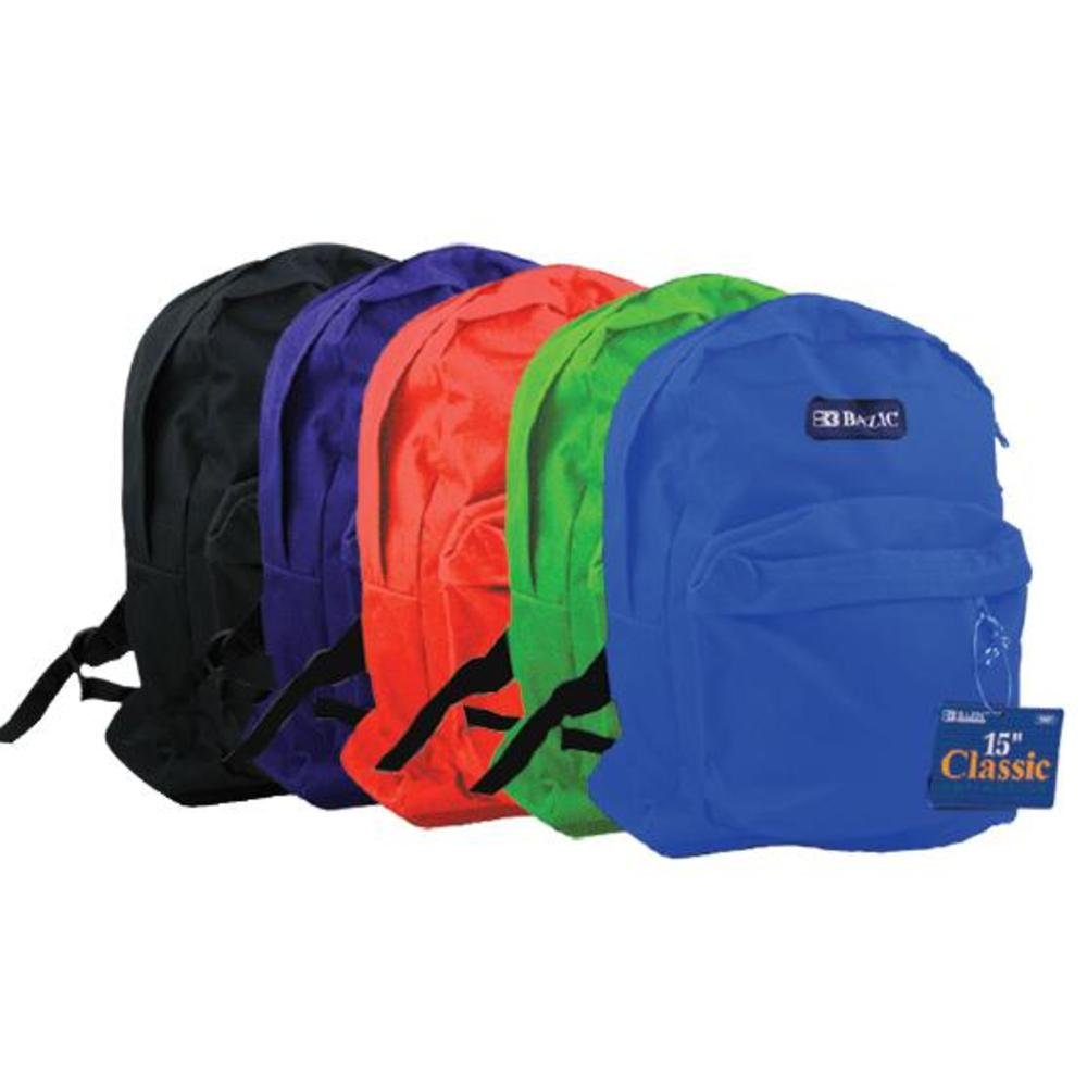 DDI BAZIC 15 Inch School Backpack - Bulk Pack of 25 - Durable Bookbags for Students, Classroom Supplies & School Essentials - Perfect for Back to School, College & Daily Use