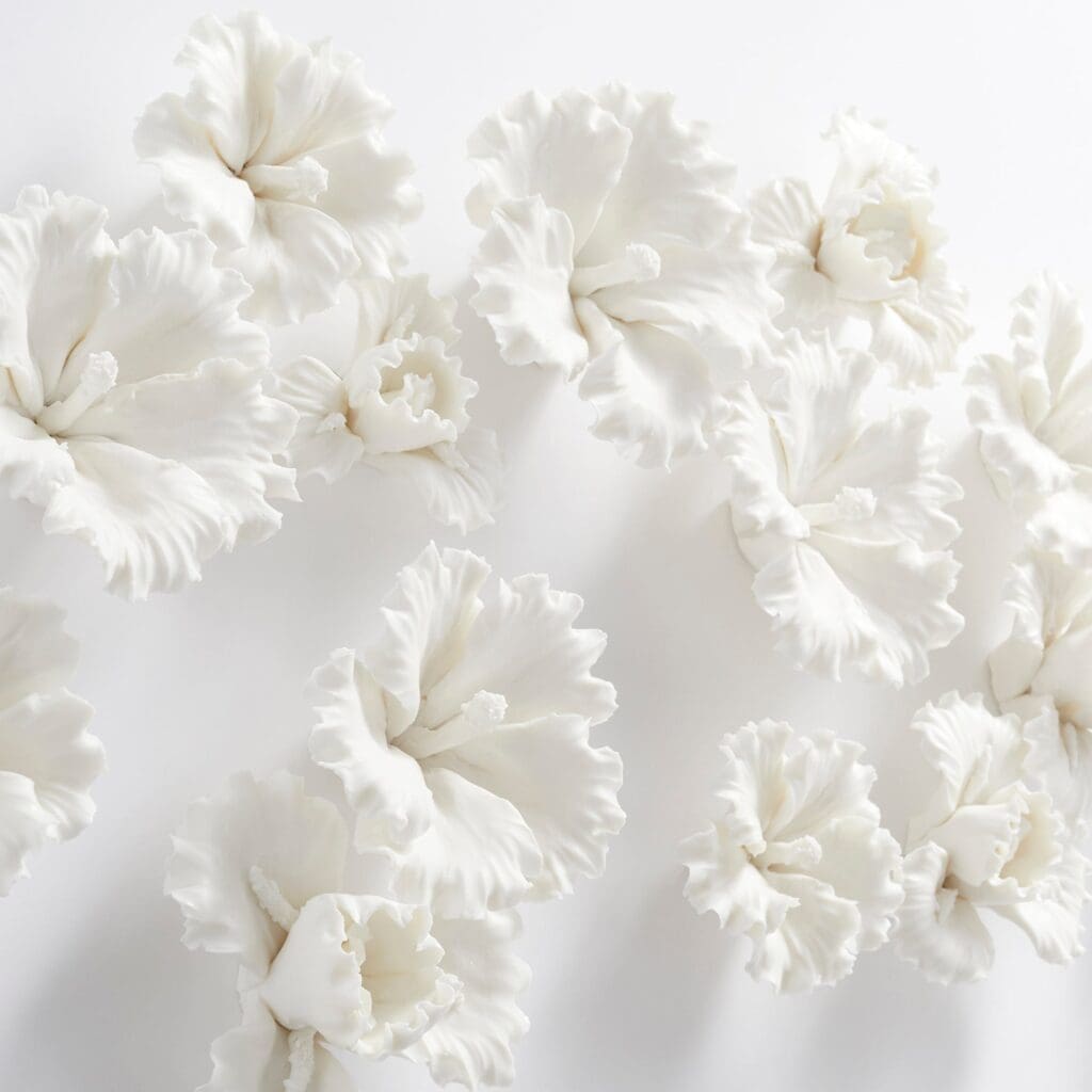 Cyan Design 10281 Primrose Wall Decor - White Medium Size Floral Home Decor for Living Room, Bedroom & Office