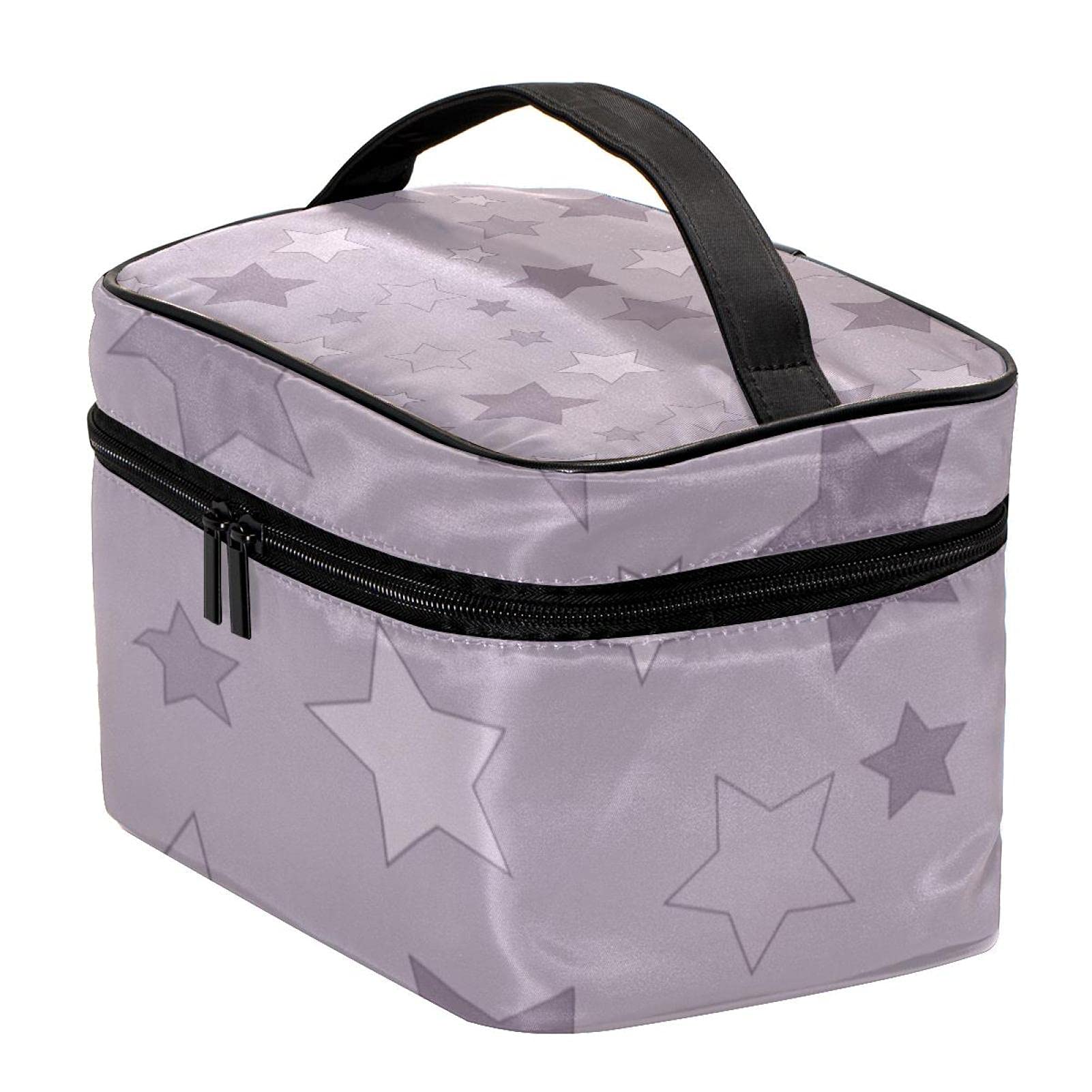 Retro Stars Cosmetic Bag for Women - Large Travel Makeup Organizer with Zipper, Perfect for Vacation & Daily Use