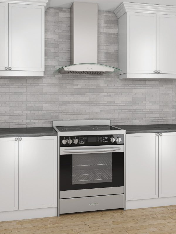 GCP530 30-Inch Stainless Steel Wall Mount Range Hood with Glass Canopy - Powerful Kitchen Exhaust Fan for Smoke & Odor Removal - Perfect for Modern Home Cooking, Grilling, and Heavy-Duty Stovetop Use
