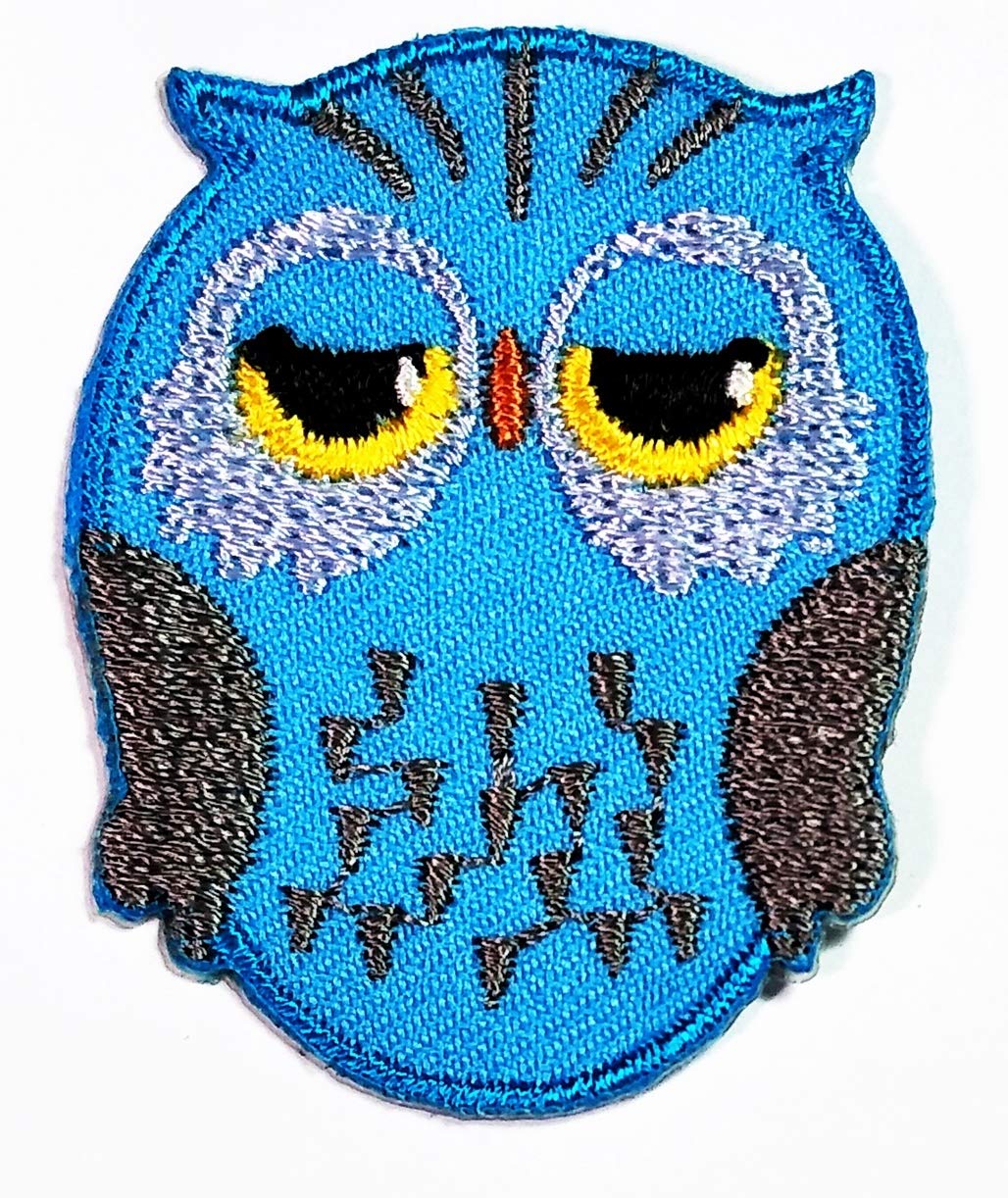 PARITA Small Blue Owl Embroidered Iron-On Patches for Zoo Animal Cartoon DIY Sewing Projects - Perfect for Backpacks, Jackets & Kids Clothing Decorations