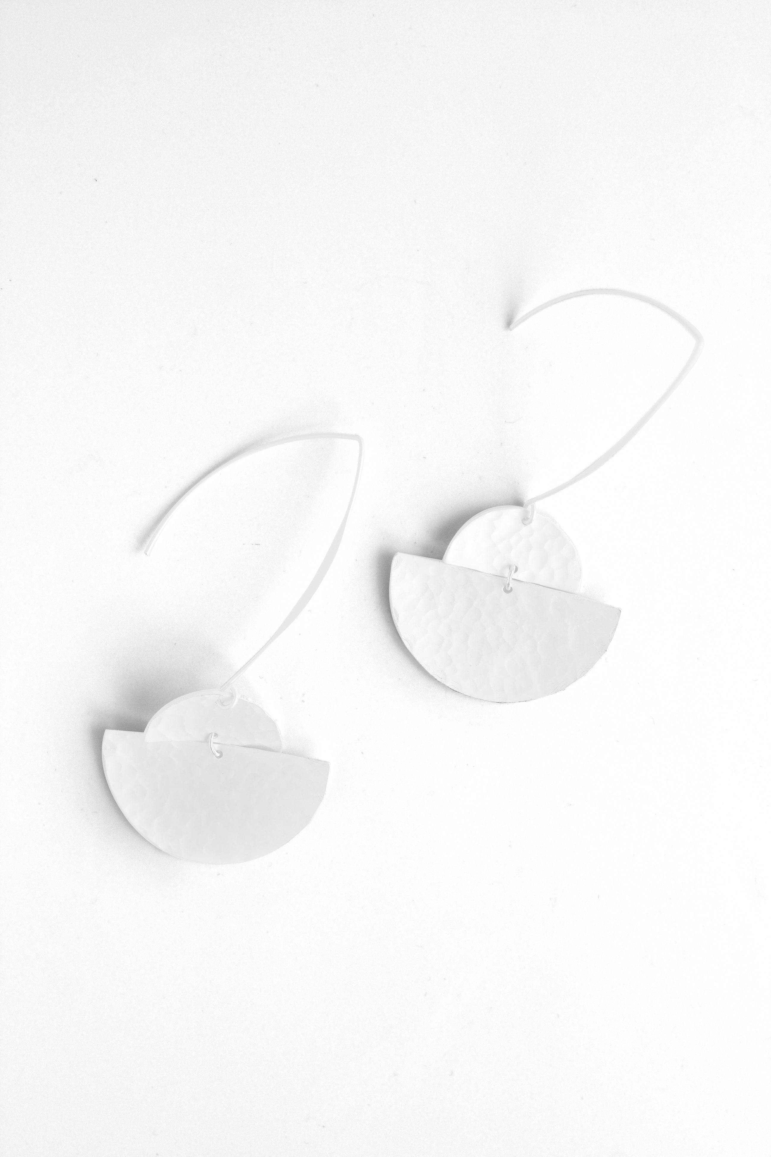 Textured White Earrings for Women - Boho Chic Dangle Earrings for Casual & Party Wear