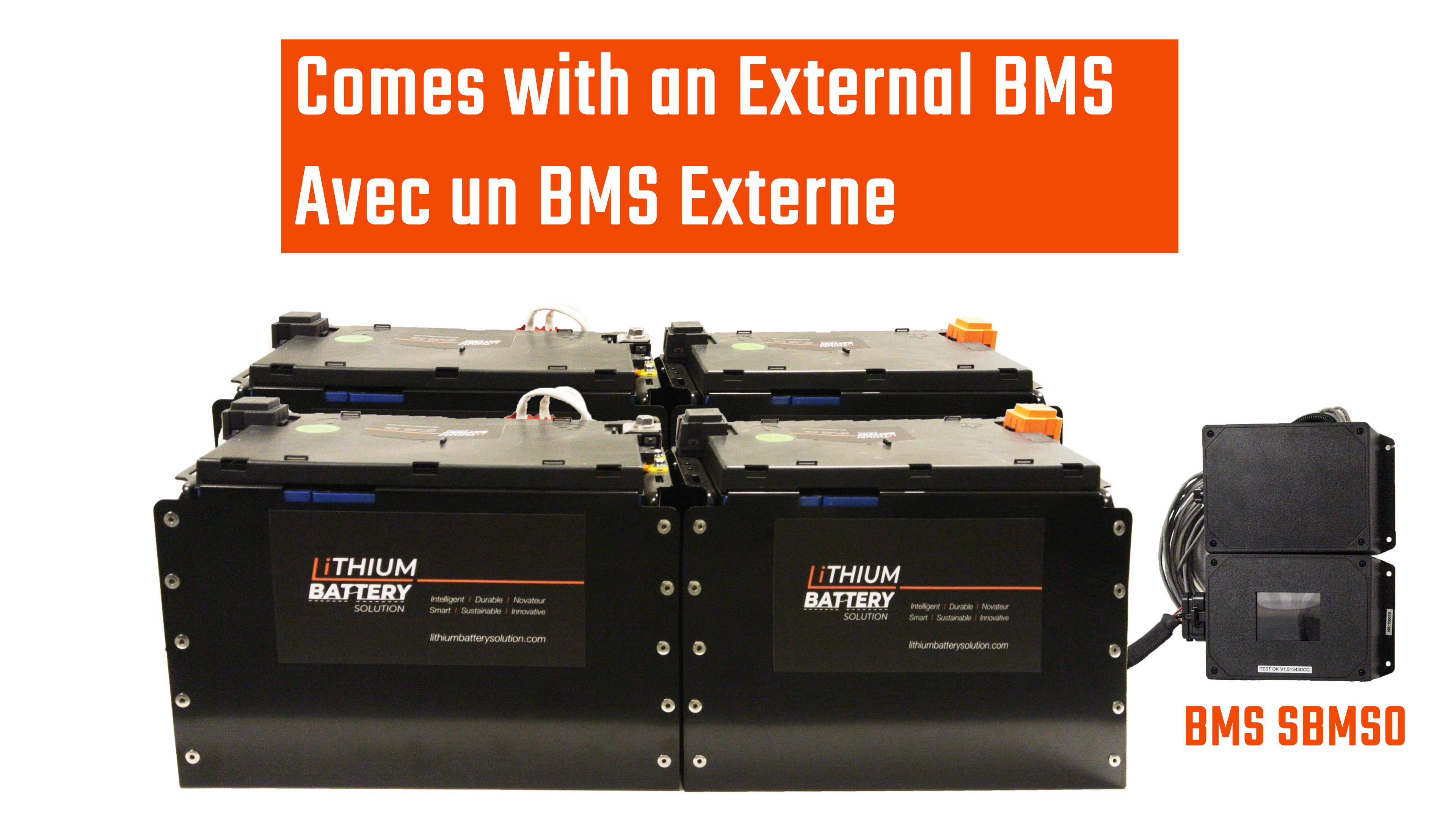 4X LBS 271 LiFePO4 Lithium Battery Pack with External BMS - High Performance Commercial & Industrial Lithium Ion Battery Solution for Solar Energy Storage, Marine Applications, and Off-Grid Power Systems