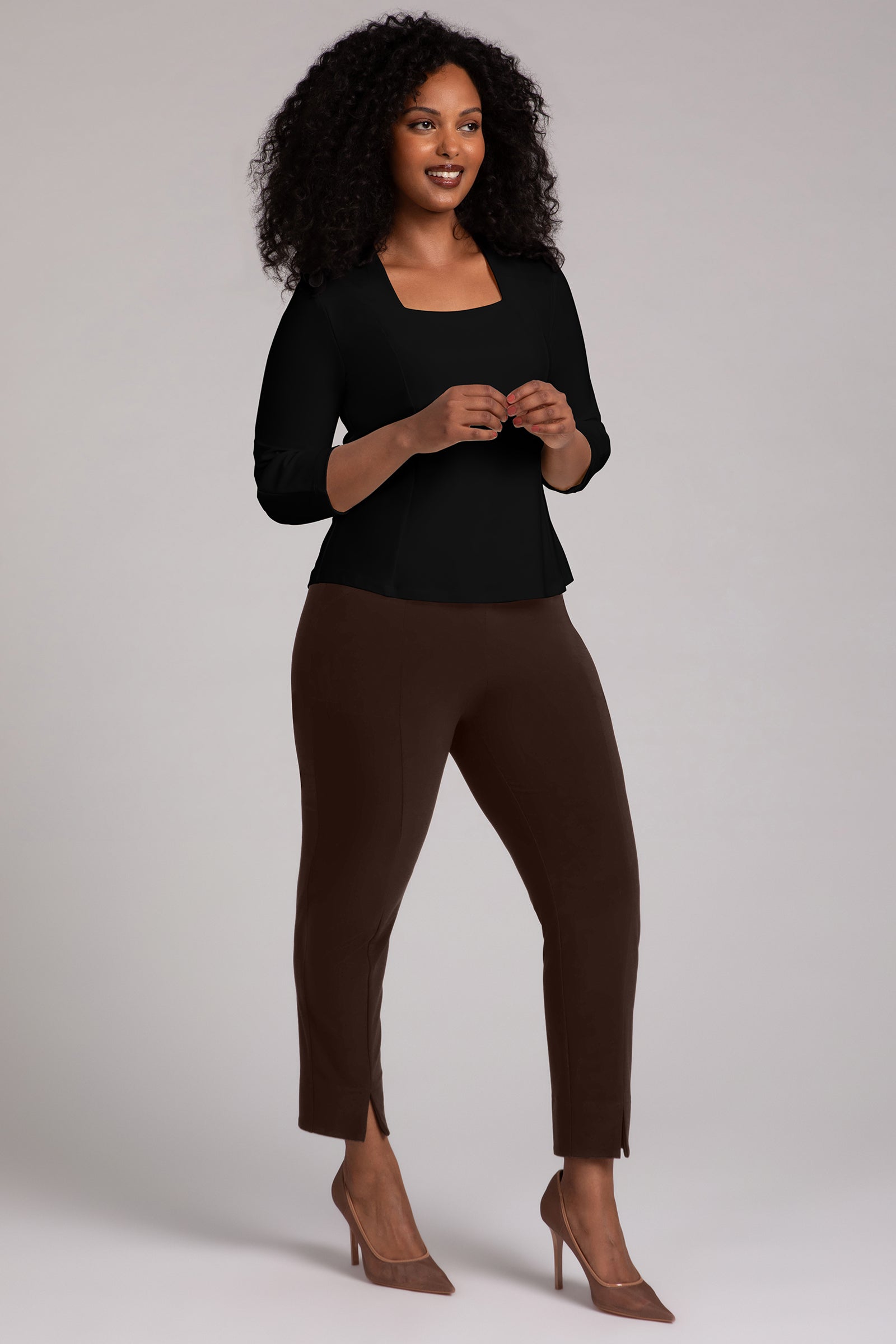 Fit N Flare Lantern Top for Women - Elegant Black Blouse for Casual & Party Wear | Perfect for Date Night, Office & Special Occasions