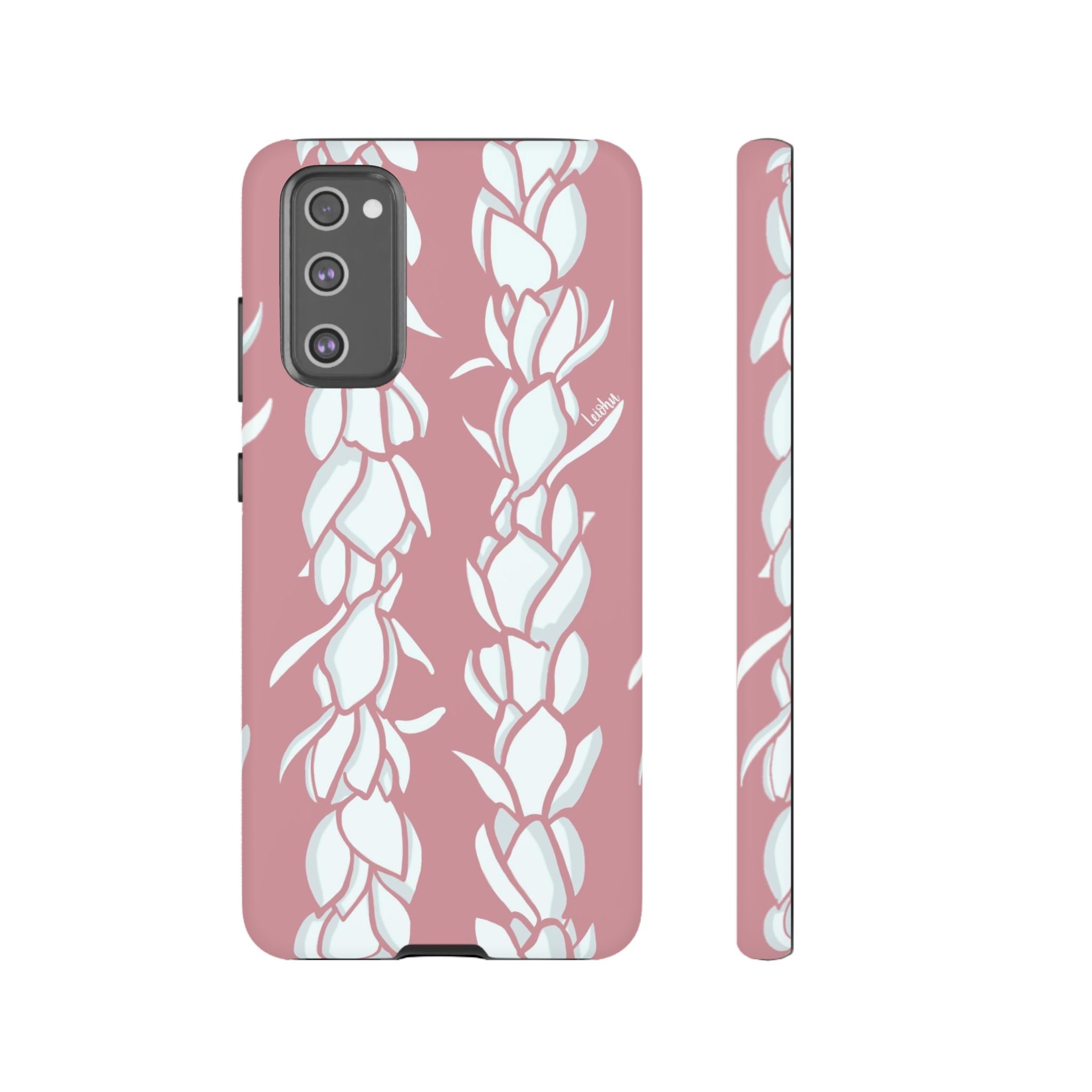 Pikake Lei Hawaiian Flower Necklace & Samsung Galaxy Phone Case - Perfect for Luau Parties, Beach Vacations & Everyday Use