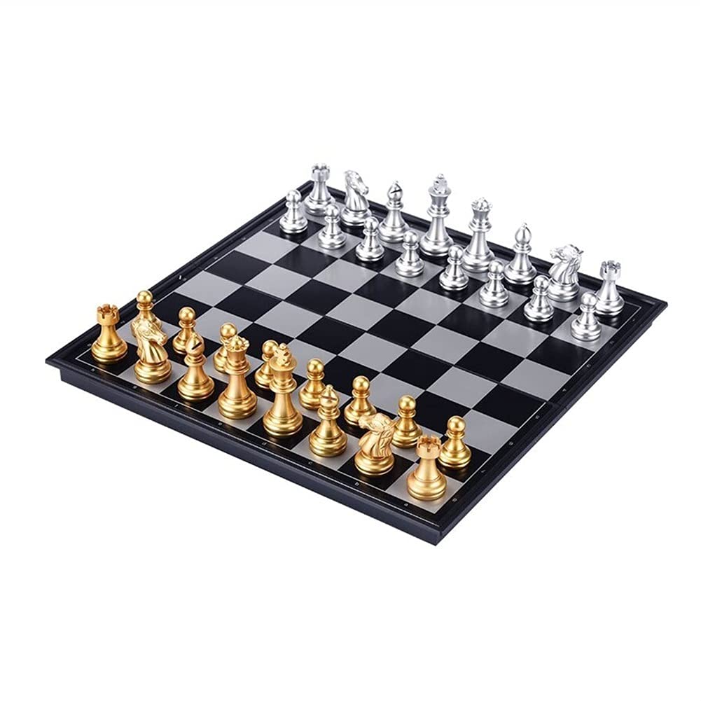 Magnetic Travel Chess Set - Portable Folding Chess Board with Checkerboard for Kids & Adults | 32cm x 32cm | Perfect for Camping, Road Trips & Airplane Travel
