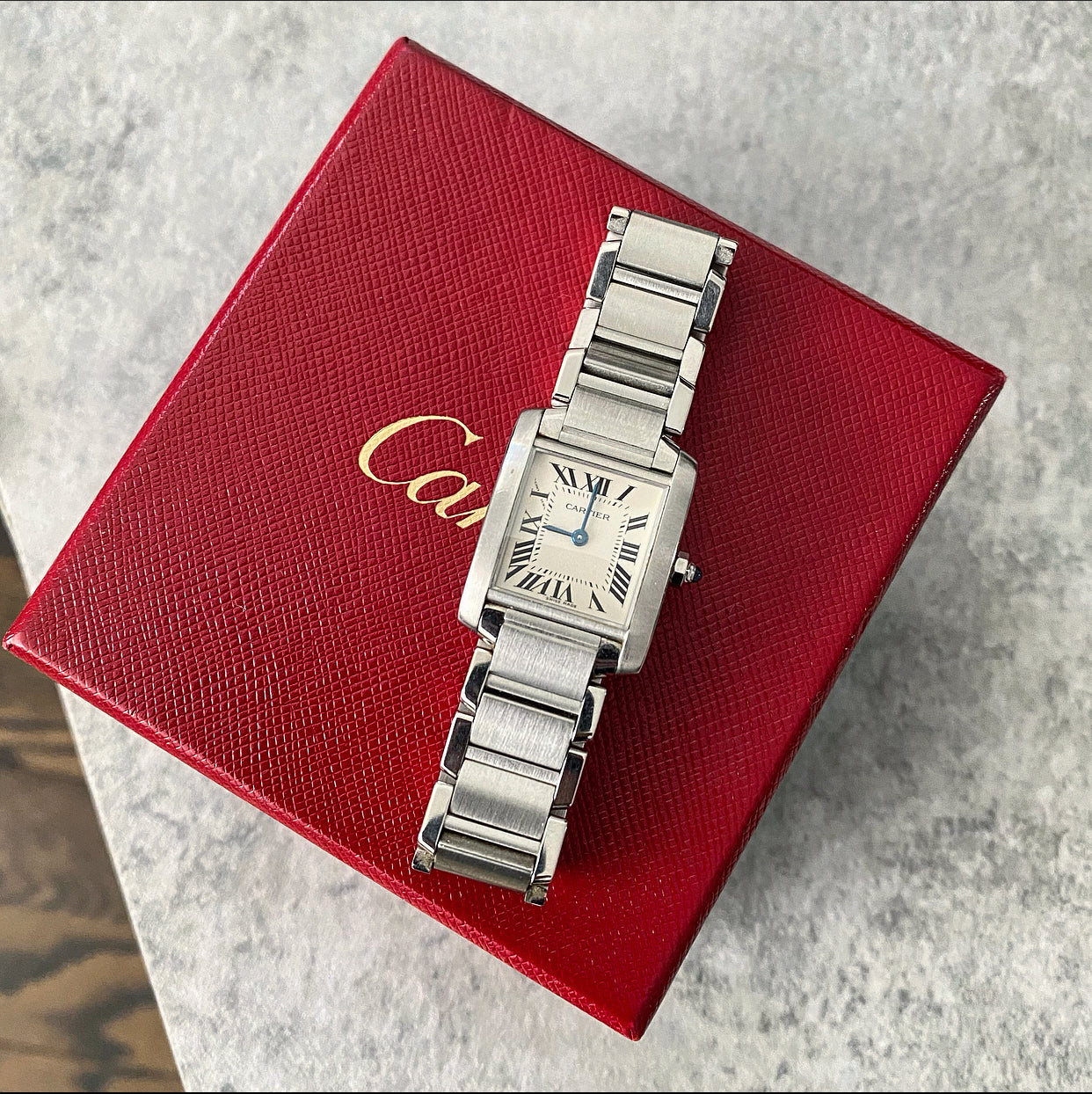 Cartier Tank Francaise Small Model 20mm Ladies Watch - Luxury Swiss Quartz Wristwatch for Women, Elegant Stainless Steel Case & Bracelet - Perfect for Business, Formal Events & Everyday Wear
