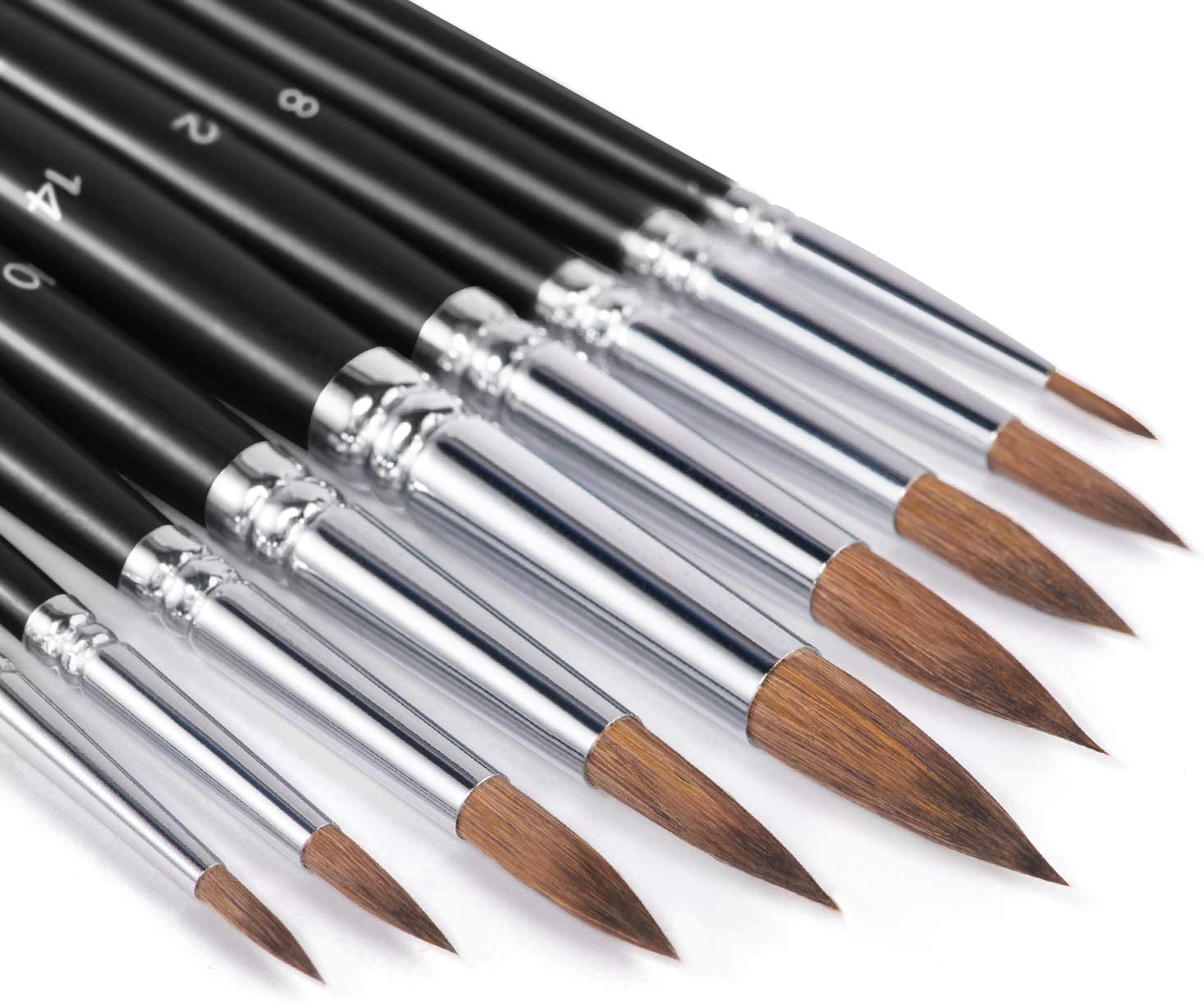 Premium Kolinsky Sable Watercolor Brush Set - 9pcs Professional Round Pointed Brushes for Watercolor, Gouache, Acrylic & Ink Painting | Fine Detail to Mop Brush Sizes | Ideal for Artists, Illustrators & Calligraphy Enthusiasts
