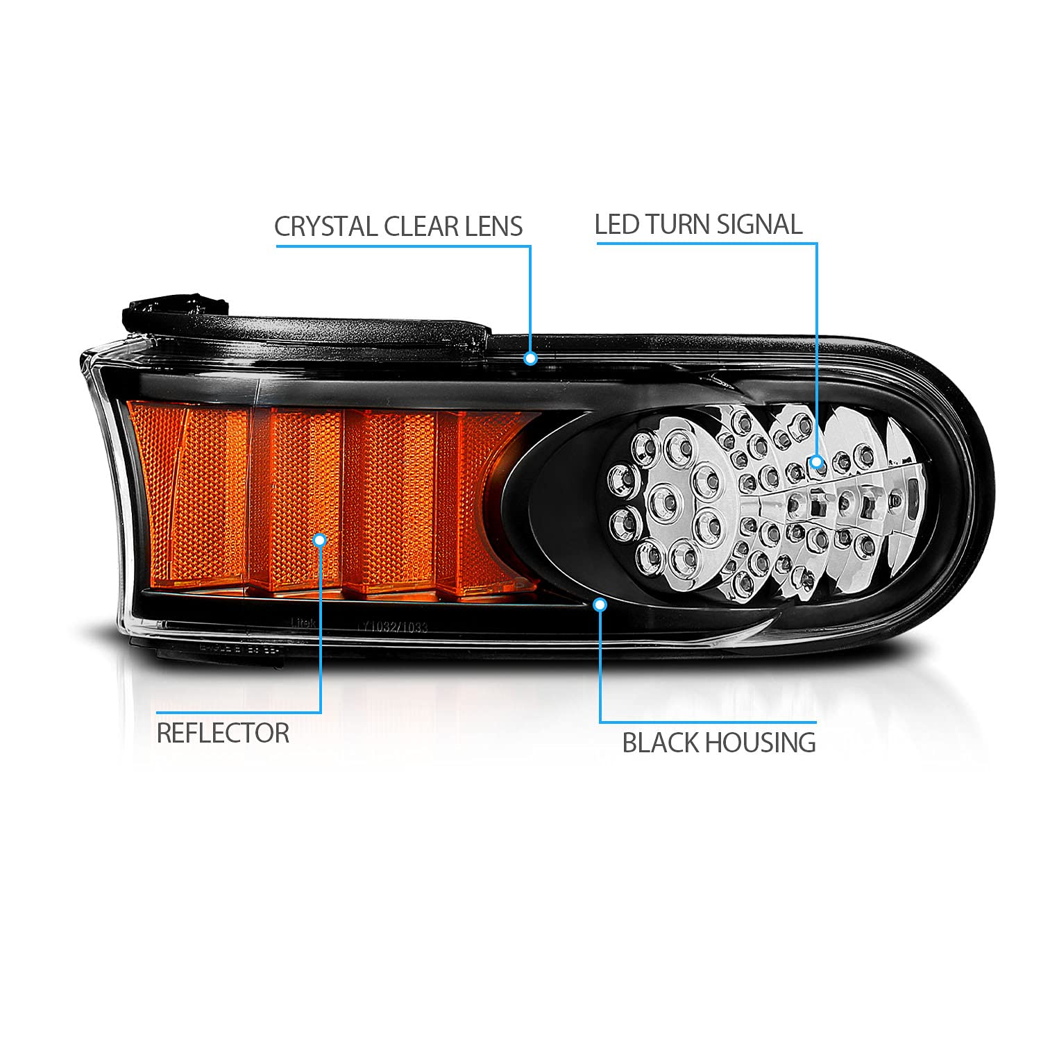 AmeriLite Black Parking Lights for Toyota FJ Cruiser - Left & Right Side Replacement - Durable & Weatherproof for Off-Road Adventures & Night Driving