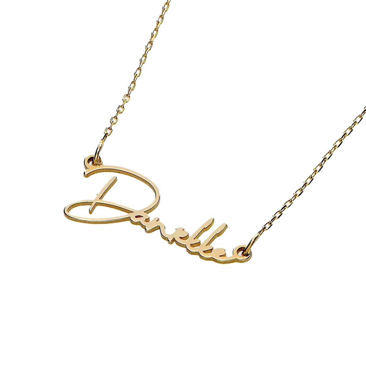 OAK & LUNA Personalized Belle Custom Name Necklace - Elegant Gold/Silver Nameplate Jewelry Gift for Women, Birthday, Anniversary, Valentine's Day - Perfect for Everyday Wear, Date Nights & Special Occasions