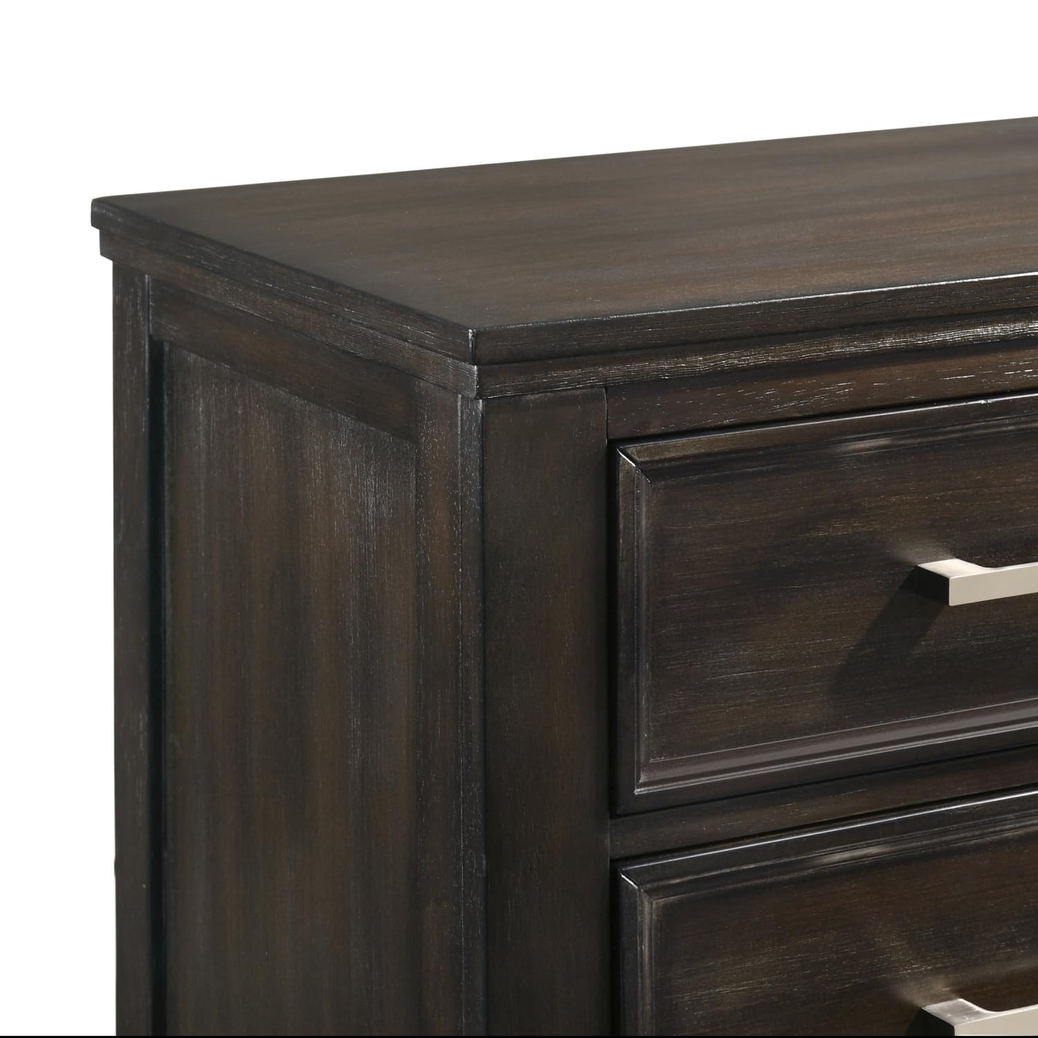 Andover Wood 2-Drawer Nightstand in Nutmeg - Classic Bedroom Furniture for Small Spaces, Bedside Storage Solution, Modern Home Decor