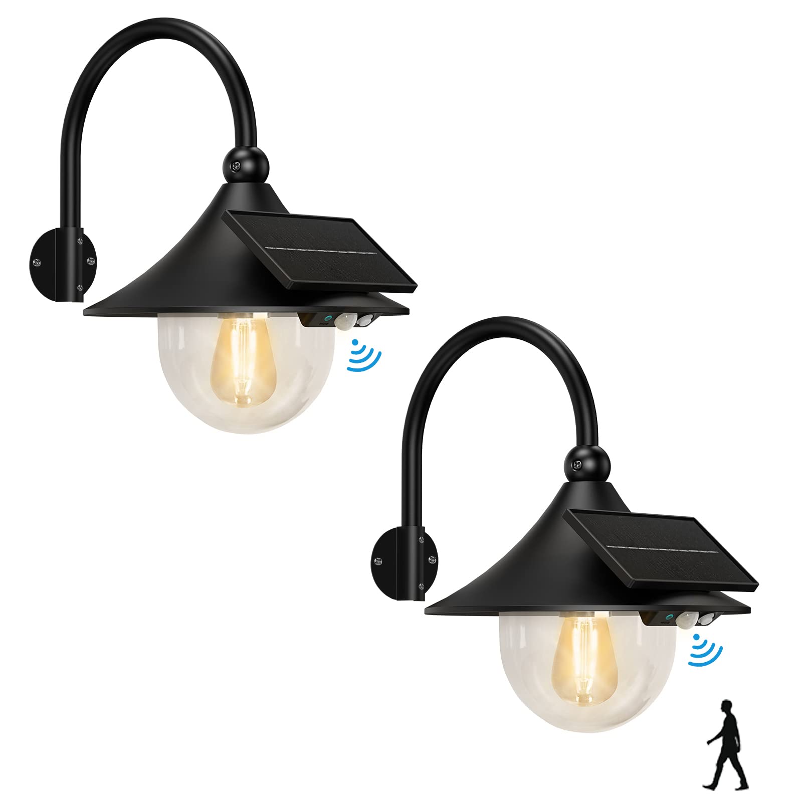 Aqonsie Solar Powered Outdoor Motion Sensor Lights - Waterproof Security Lighting for Shed, Barn, Chicken Coop, Patio, Garden & Garage | Ideal for Backyard, Pathway & Home Security at Night