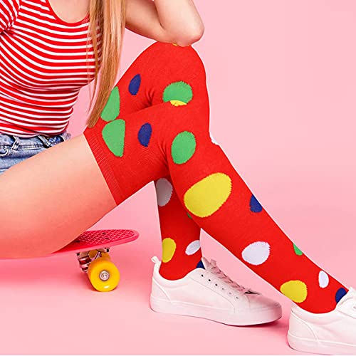 HYTENSUN Women's Polka Dot Thigh High Socks - Extra Long Over The Knee Stockings for Fashion, Cosplay & Winter Warmth