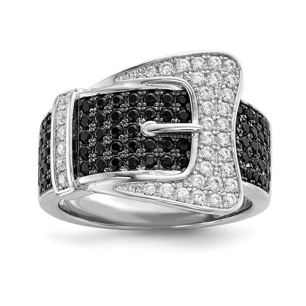 925 Sterling Silver CZ Cubic Zirconia Simulated Diamond Ring for Women - Elegant Brilliant Embers Buckle Design - Size 6 7 8 - Perfect for Anniversary, Valentine's Day & Special Occasion Gifts