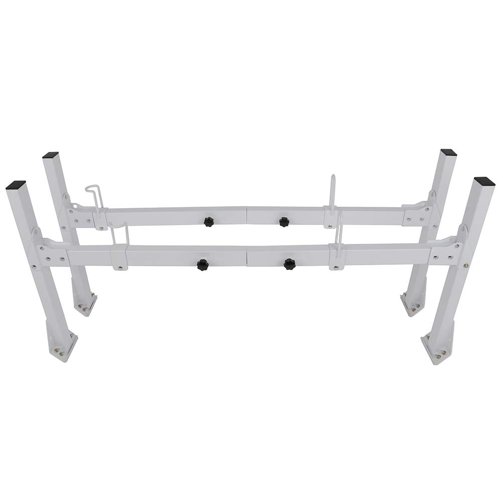 ECCPP Adjustable Heavy-Duty Steel Van Ladder Rack - 2 Bars Roof Rack for 96-18 Chevy Express with Rain Gutters - 700Lb Capacity Universal Pickup Truck Ladder Rack for Lumber & Utility - Perfect for Construction, Roofing & Cargo Transport