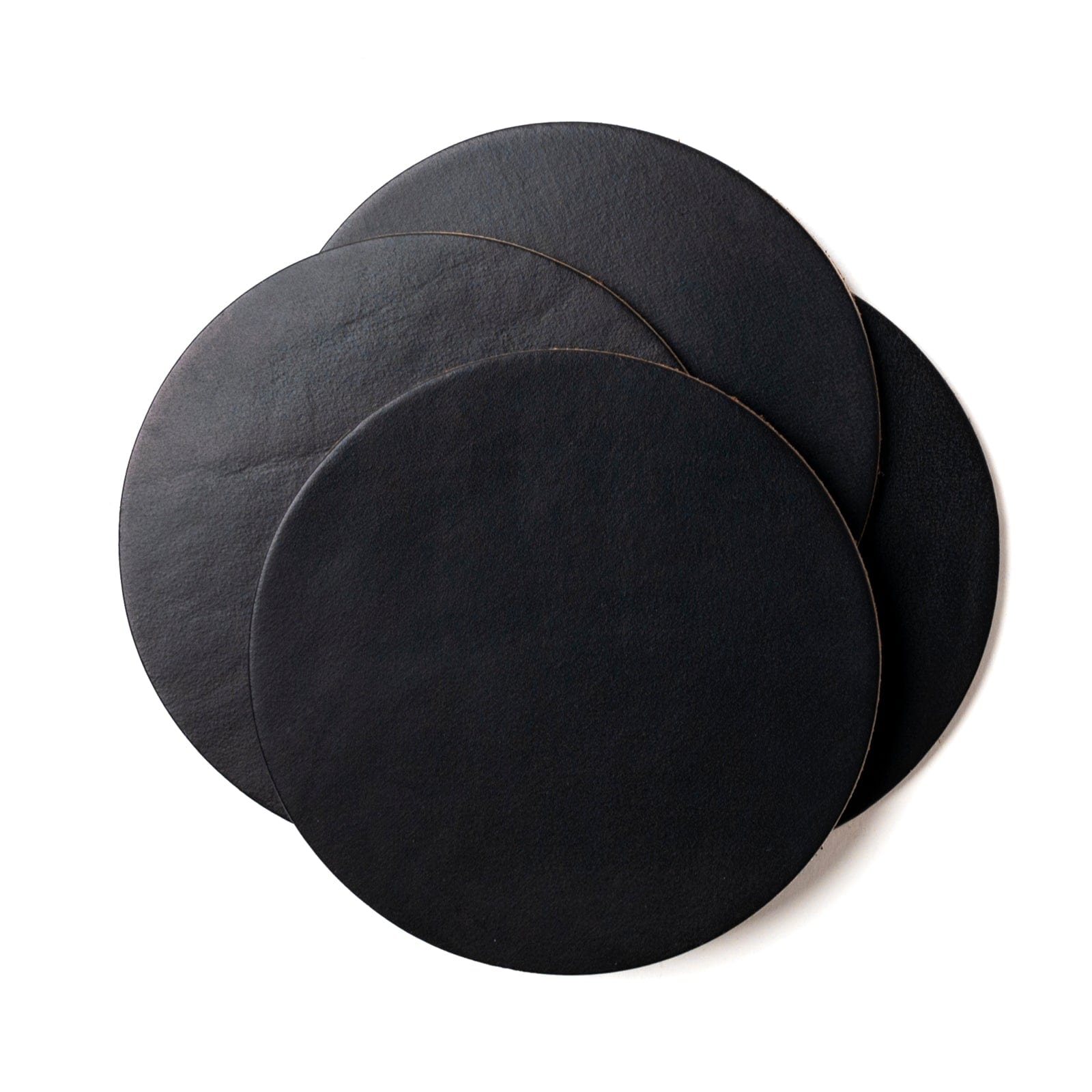 Premium 4-Pack Genuine Leather Coasters - Blank & Engravable for Home, Office, and Bar Use