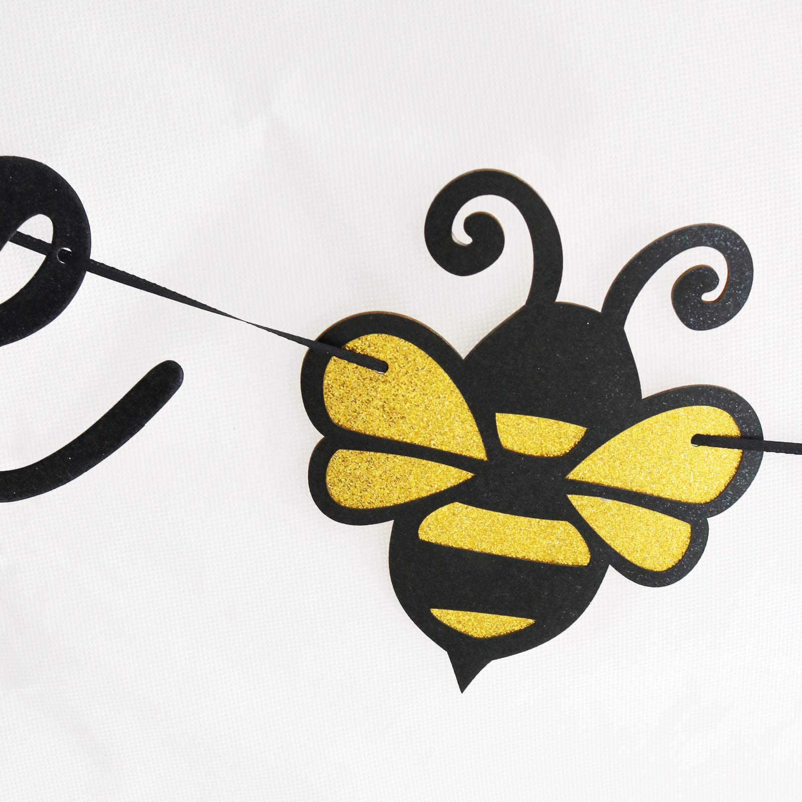 Sweet As Can Bee Banner - Bumble Bee Baby Shower & Gender Reveal Party Decorations (Black) | Perfect for Nursery Wall Decor, Birthday Parties & Spring Themed Events
