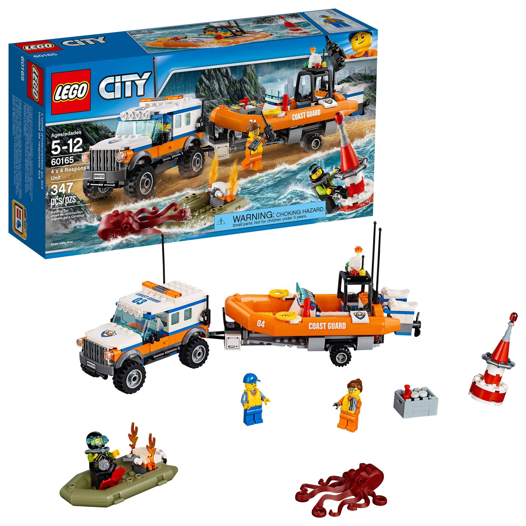 LEGO City Coast Guard 4x4 Response Unit 60165 Building Kit (347 Pieces) - Emergency Rescue Toy Set for Kids Ages 6-12 | Perfect for Creative Play & Gift Giving