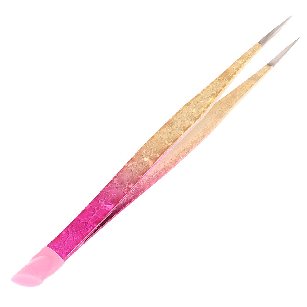 Professional Stainless Steel Double Ended Nail Art Tweezers Set - Straight & Curved Tip Precision Tweezers for Eyelash Extensions, False Lashes & Nail Care | Perfect for Salon Professionals & DIY Beauty