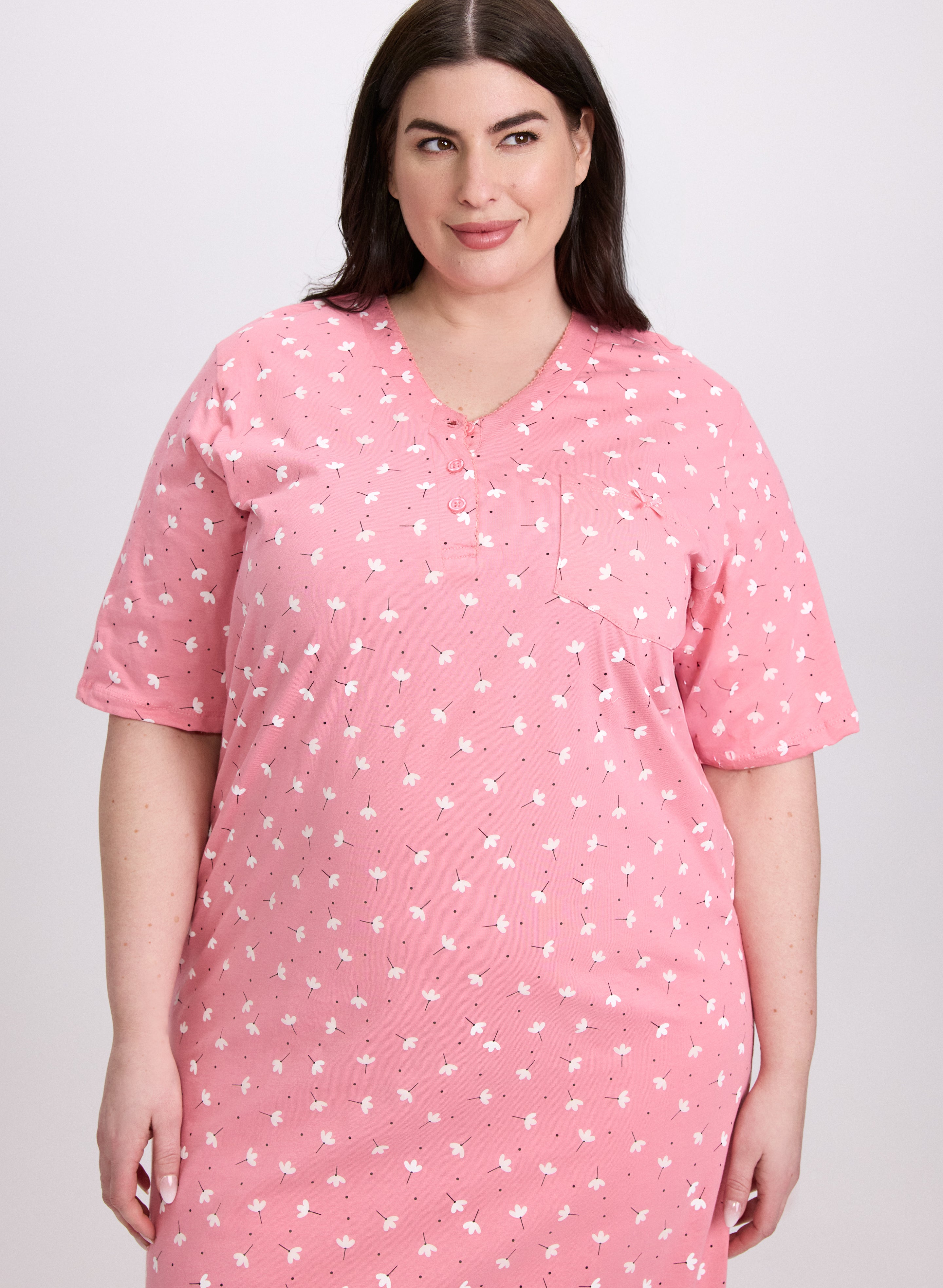 Floral Print Nightgown for Women - Soft & Comfortable Sleepwear - Perfect for Relaxing at Home or Vacation