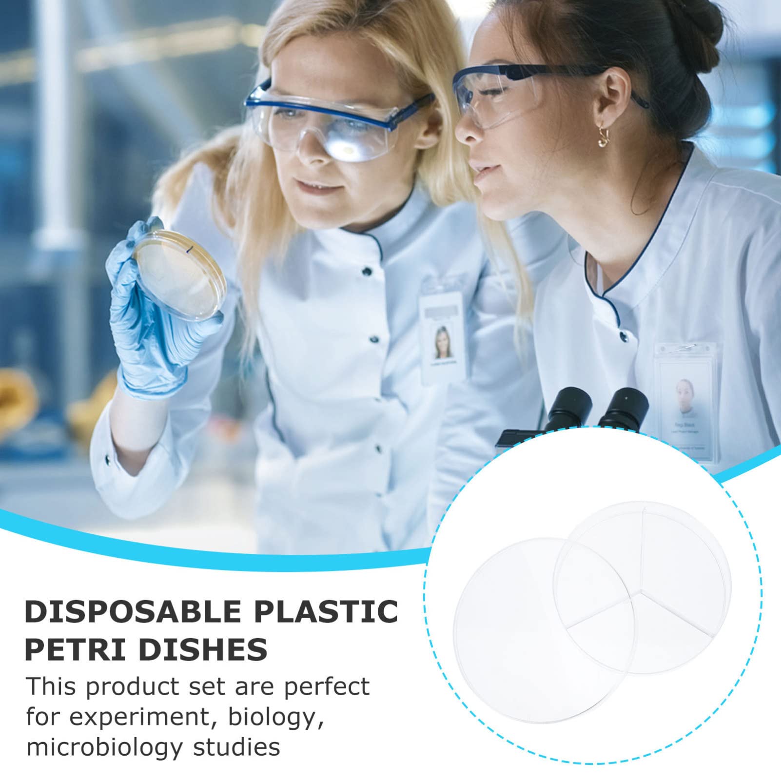 10pcs Plastic Petri Dishes with Lids - Laboratory Grade for Science Projects, Cell Culture, Bacteria Growing | Ideal for School Labs, Home Science Experiments & Microbiology Studies