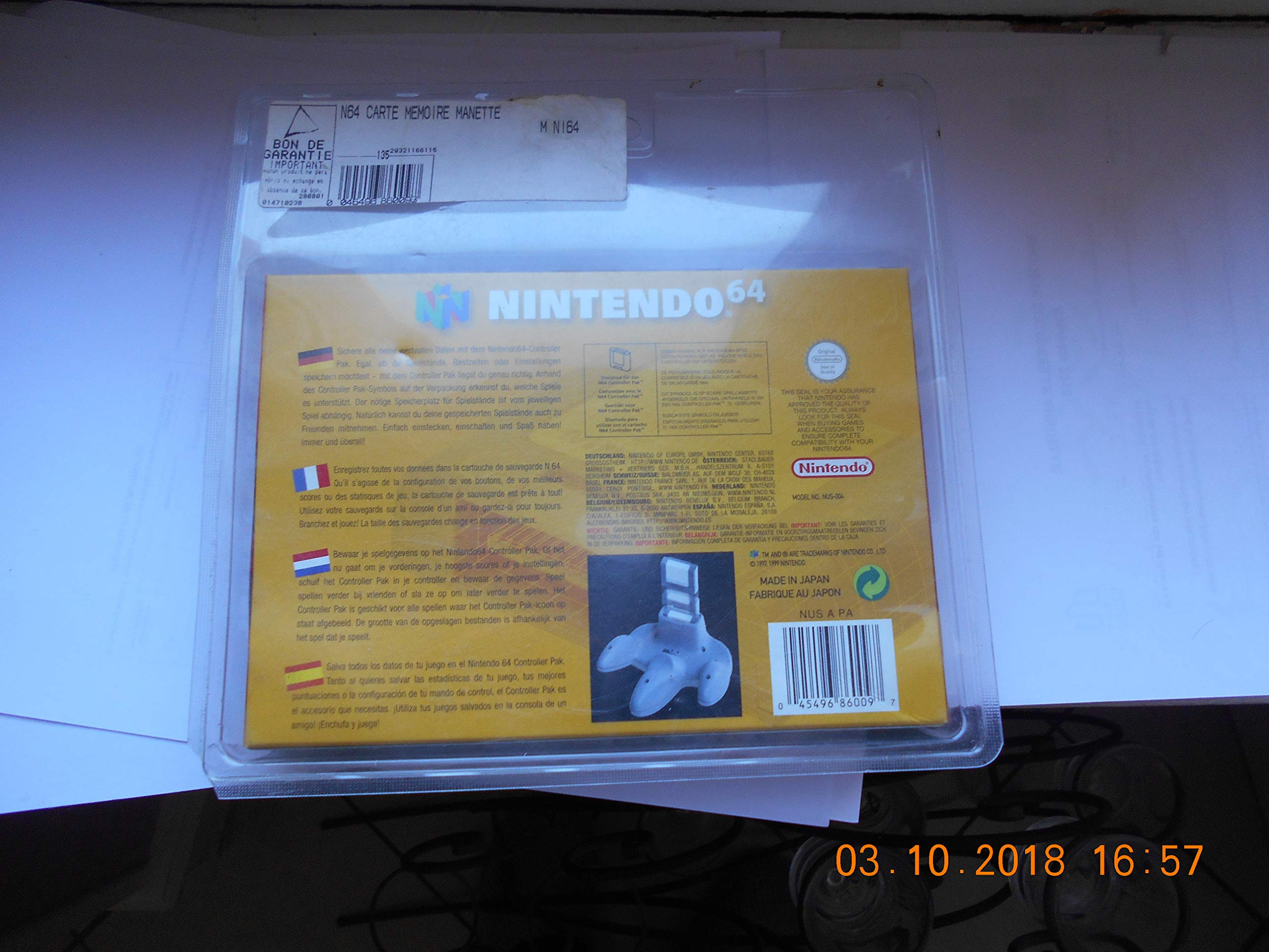 Original Nintendo 64 Memory Card Controller Pack - N64 Game Save Storage Accessory for Classic Gaming | Perfect for Retro Gaming Enthusiasts & Multiplayer Sessions
