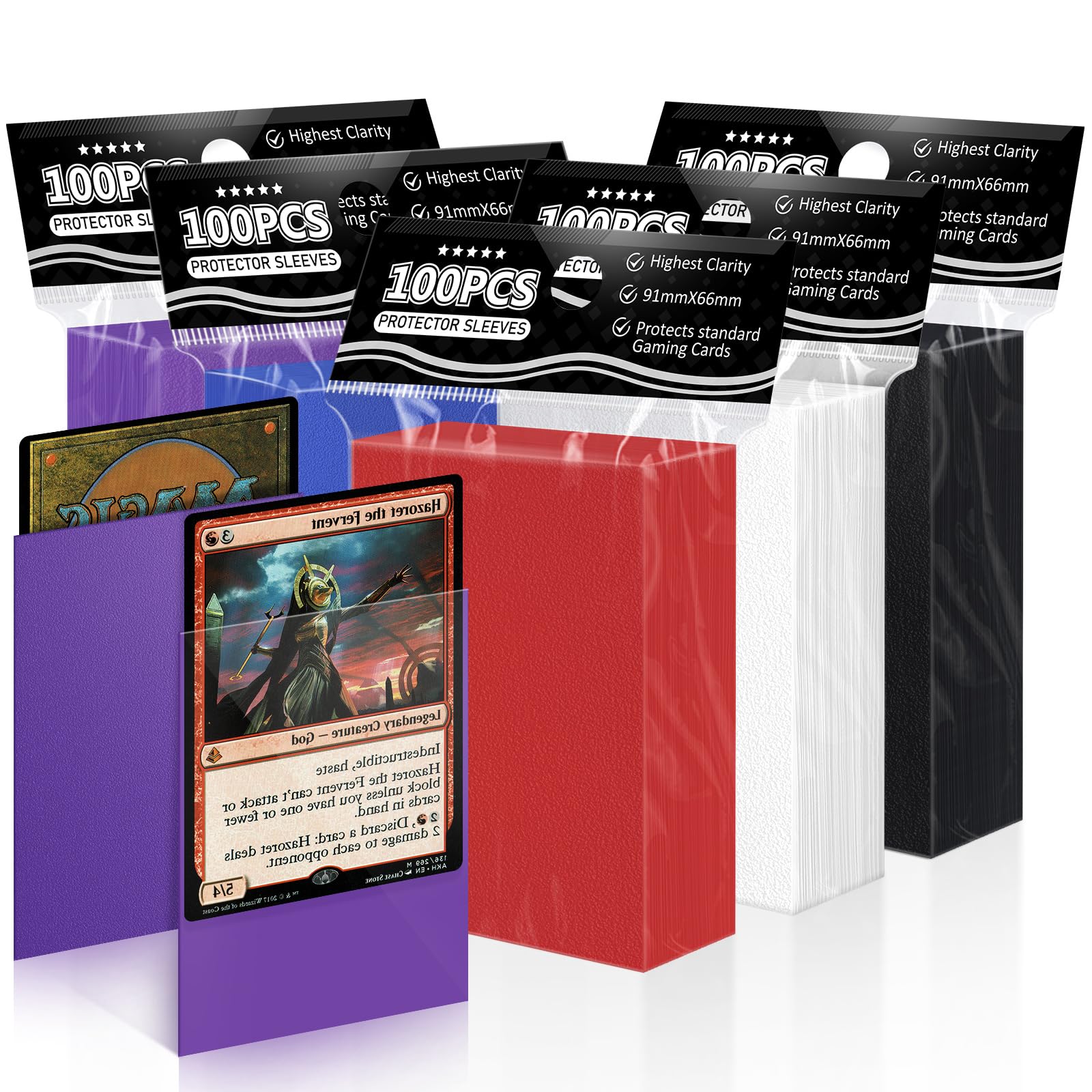 500ct Trading Card Sleeves - Perfect Fit MTG/Pokemon/Baseball Card Protectors (66x91mm) for TCG, Photocards & Collectibles | Acid-Free, Clear & Durable Card Sleeves for Gaming, Storage & Display