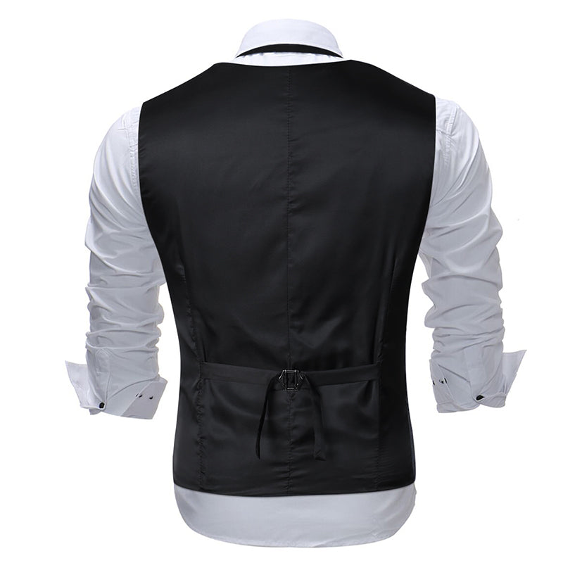 Stylish Single Breasted Slim Fit Printed Vest Waistcoat in Silver - Perfect for Business Casual, Office Wear & Formal Occasions
