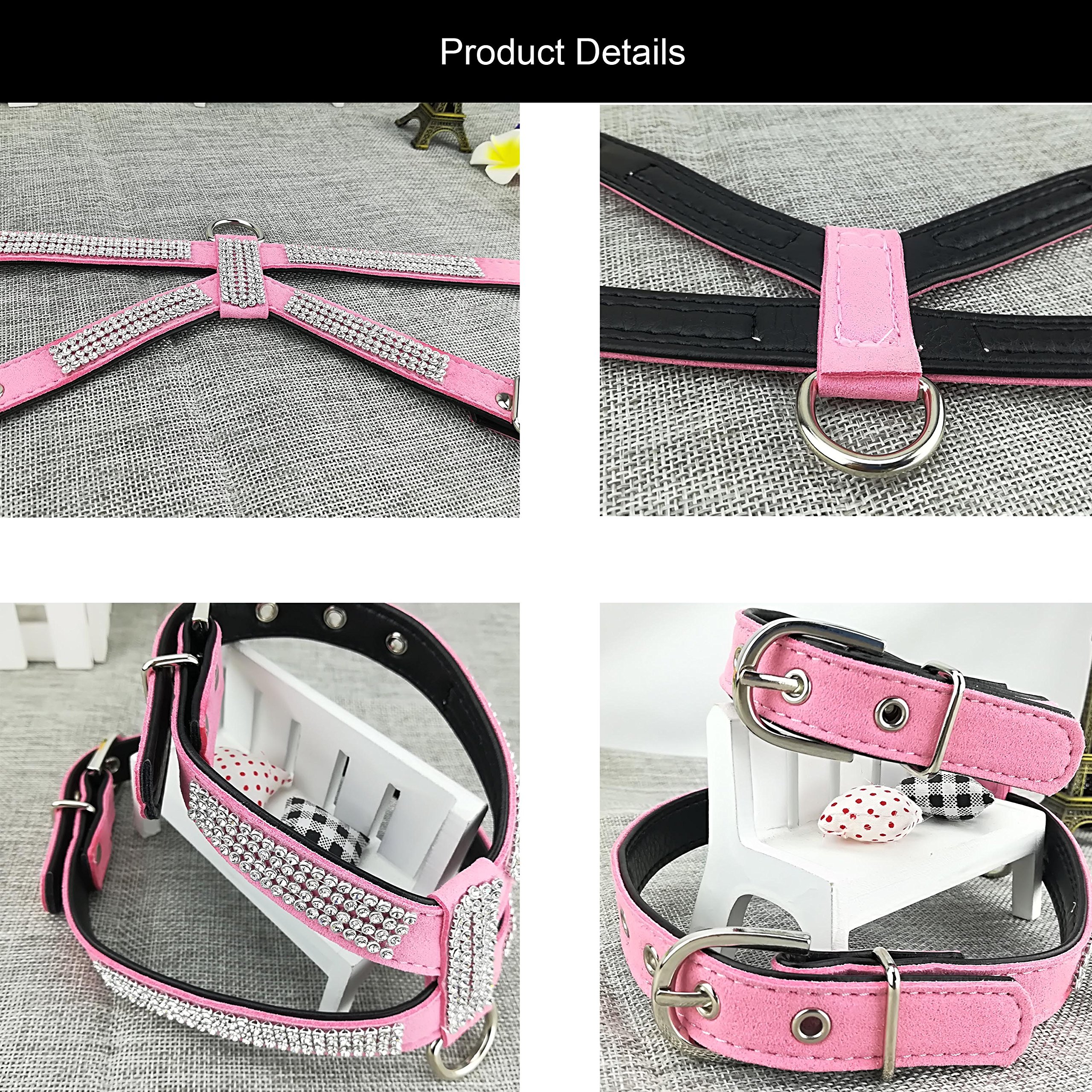 Sparkling Pink Diamond Dog Harness for Small Dogs - Fashionable Bling Pet Accessory for Cute Girl Puppies - Perfect for Walks, Photos & Special Occasions