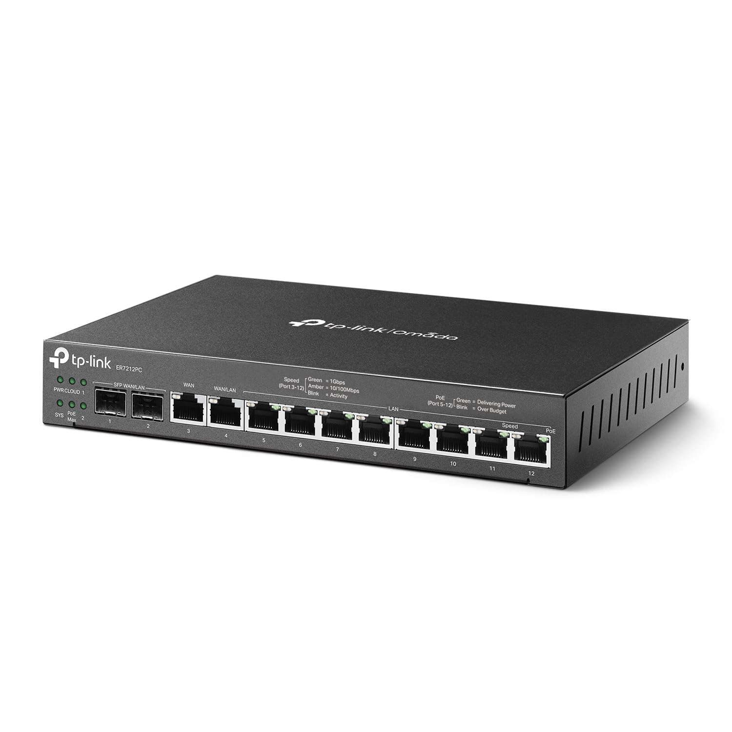 TP-Link Omada ER7212PC 3-in-1 Gigabit VPN Router with Embedded Controller | PoE+ Switch, Multi-WAN Load Balancing | Fanless Design for Quiet Operation | Ideal for Small Business Networks & Secure Remote Access