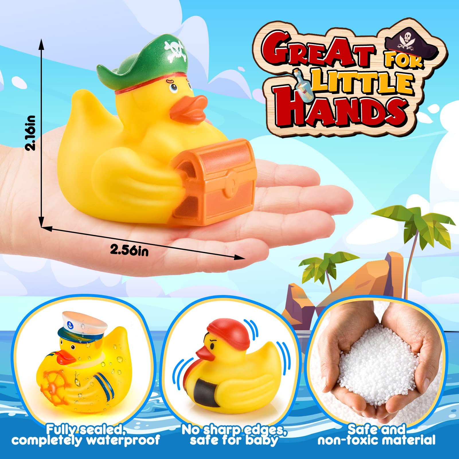Light Up Rubber Duck Bath Toys for Kids 1-5 Years - Sensory Bath Time Fun