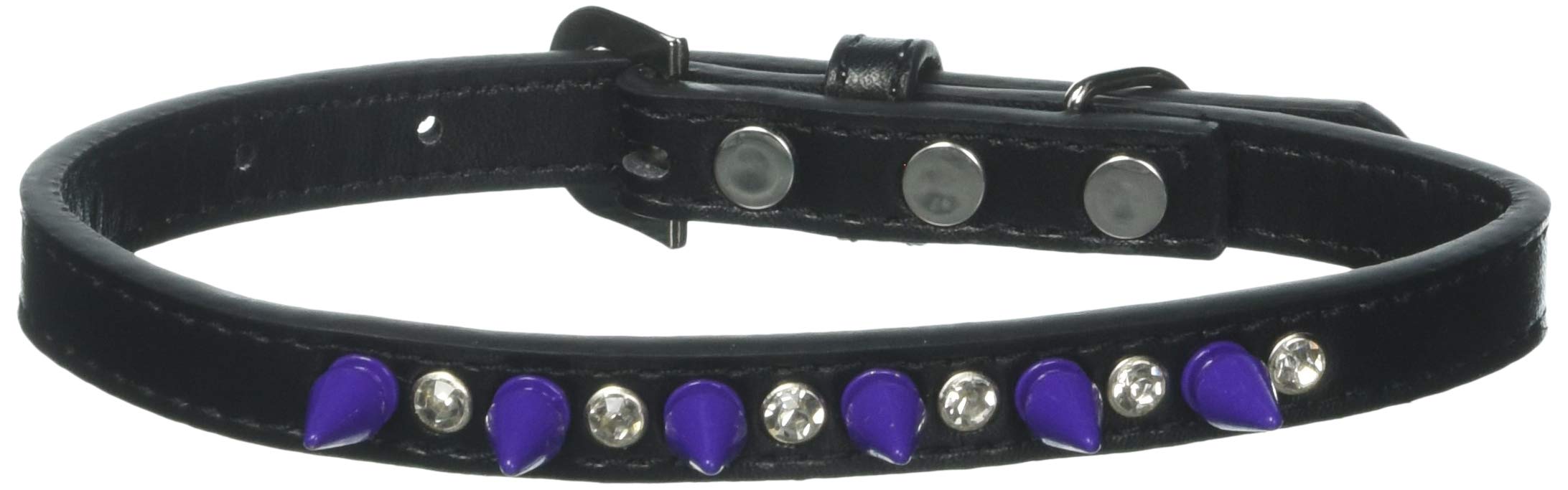 Black Dog Spike Collar with Crystals - Stylish & Durable for Pets