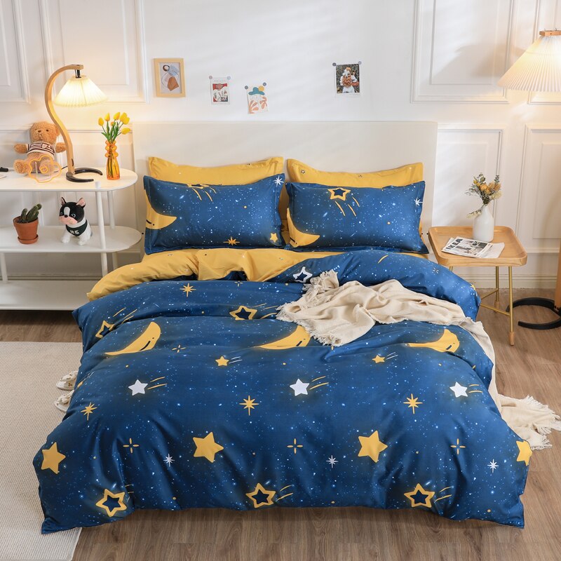 Shop Stars Bedding Set - Trendy Queen/King Size Bed Sheets & Comforter Set for Cozy Bedroom Decor | Perfect for Master Bedroom, Guest Room & Dorm
