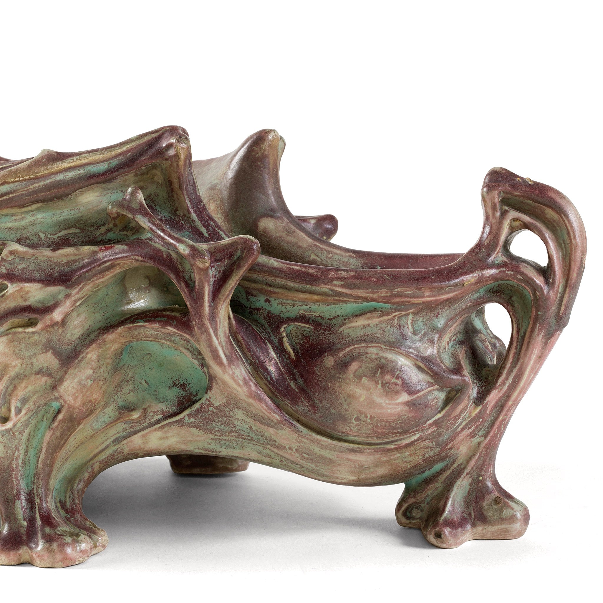 Hector Guimard Large Glazed Ceramic Planter - Elegant Indoor/Outdoor Flower Pot for Home Garden, Patio, and Office Decor