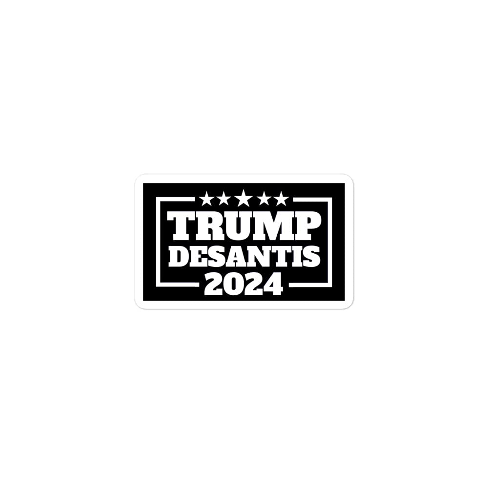 Trump Desantis 2024 Sticker - Premium Vinyl Bumper Decal for Cars & Laptops - White & Black Political Campaign Accessory - Perfect for Elections, Car Windows, Laptops & Water Bottles