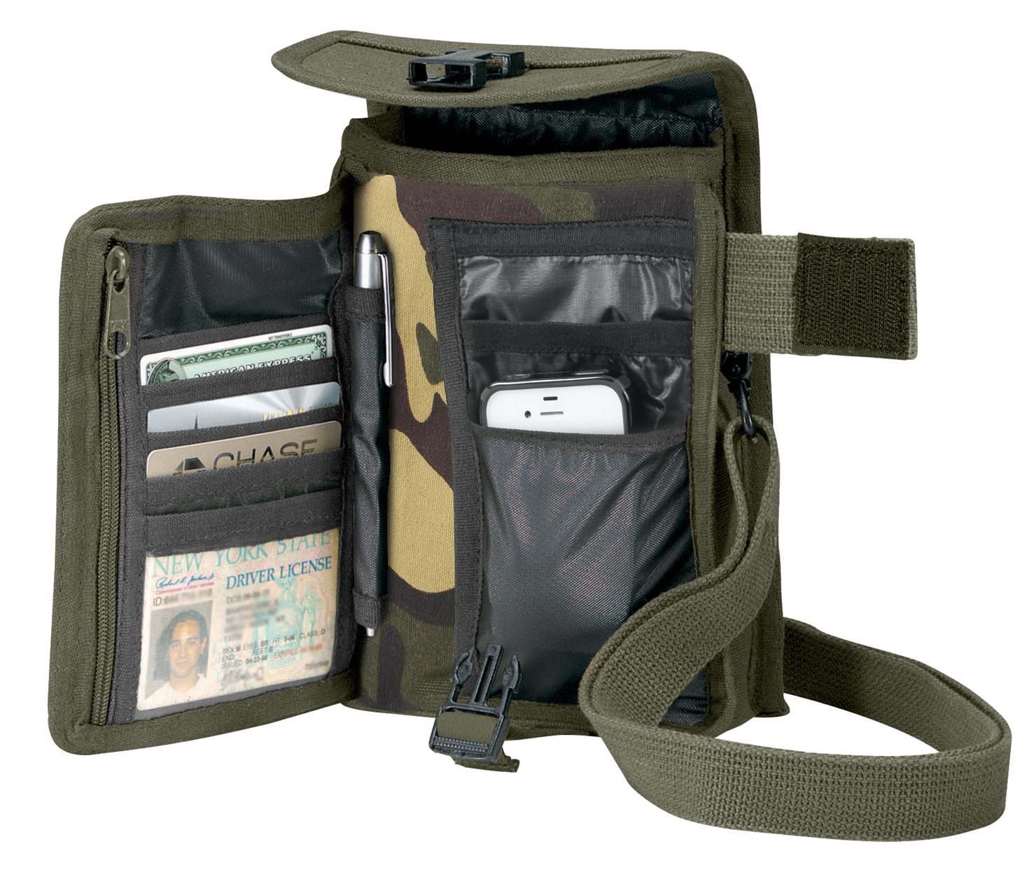 Rothco Canvas Travel Portfolio Crossbody Shoulder Bag - Durable Messenger Bag for Men & Women - Perfect for Business, School, Travel & Everyday Use